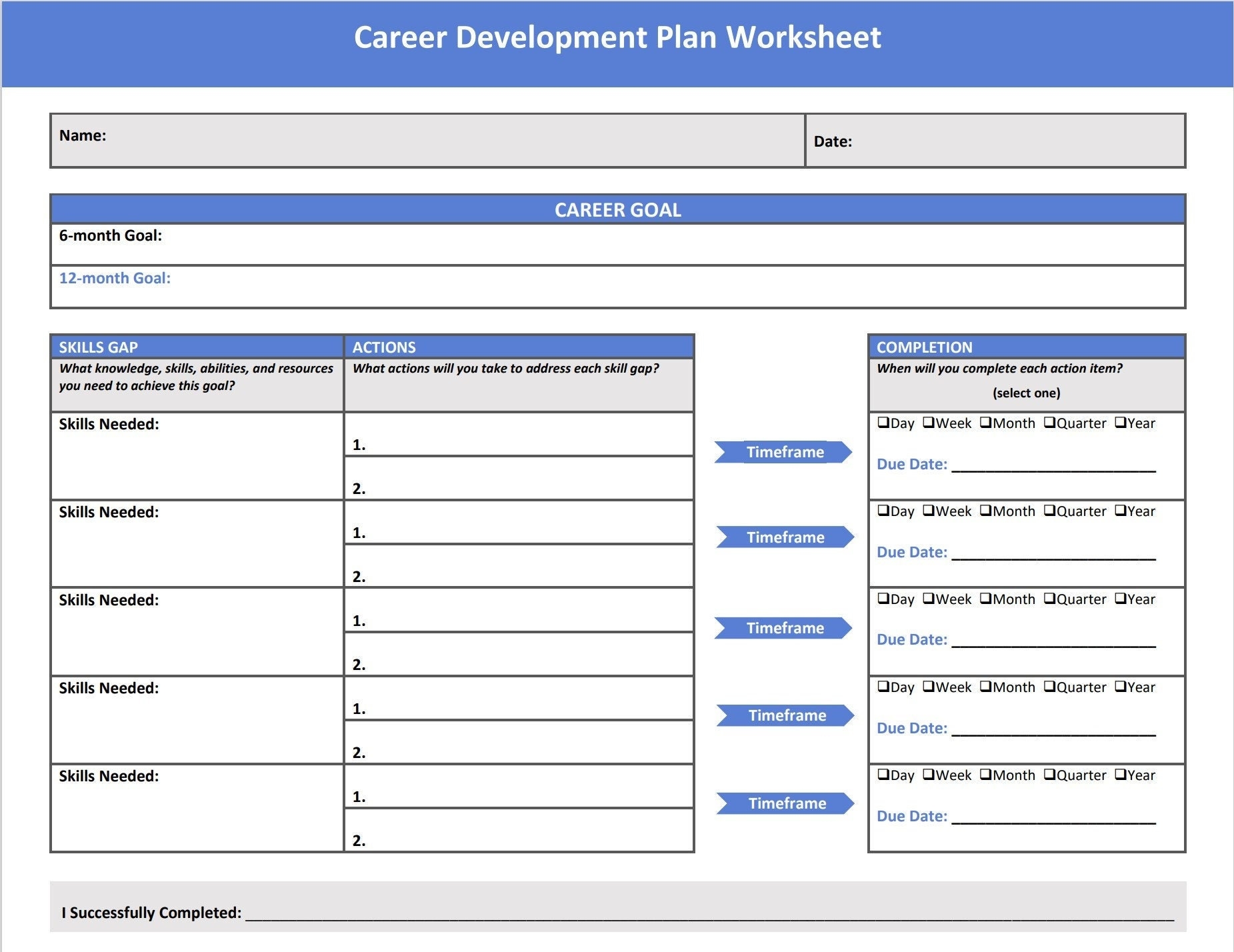 Career Development Plan Worksheet Editable PDF WORD Format Simple U0026 Effective Tool Diligently Assess And Plan Your Next Career Move Etsy UK
