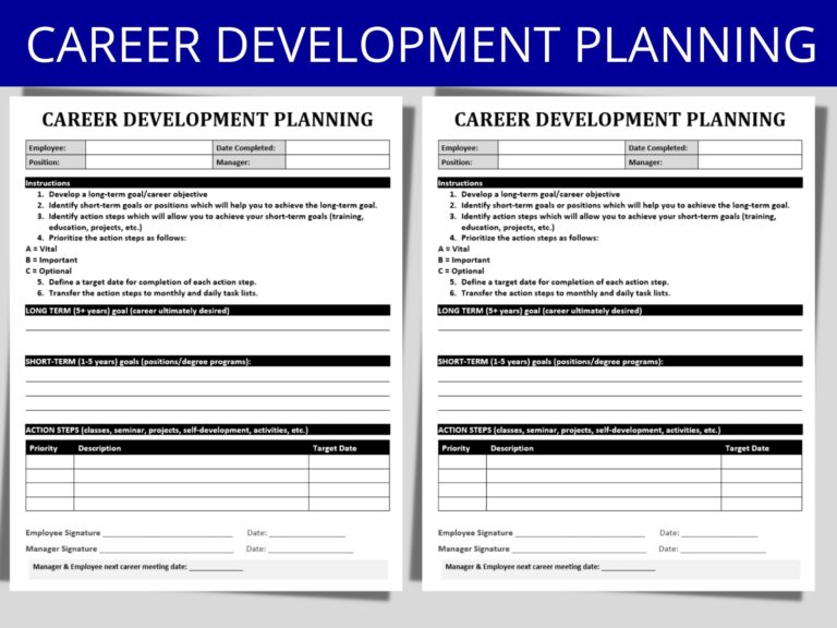 Career Development Planning Template Employee Training Document MS Editable Word Human Resources Form HR Templates U0026 Forms Etsy