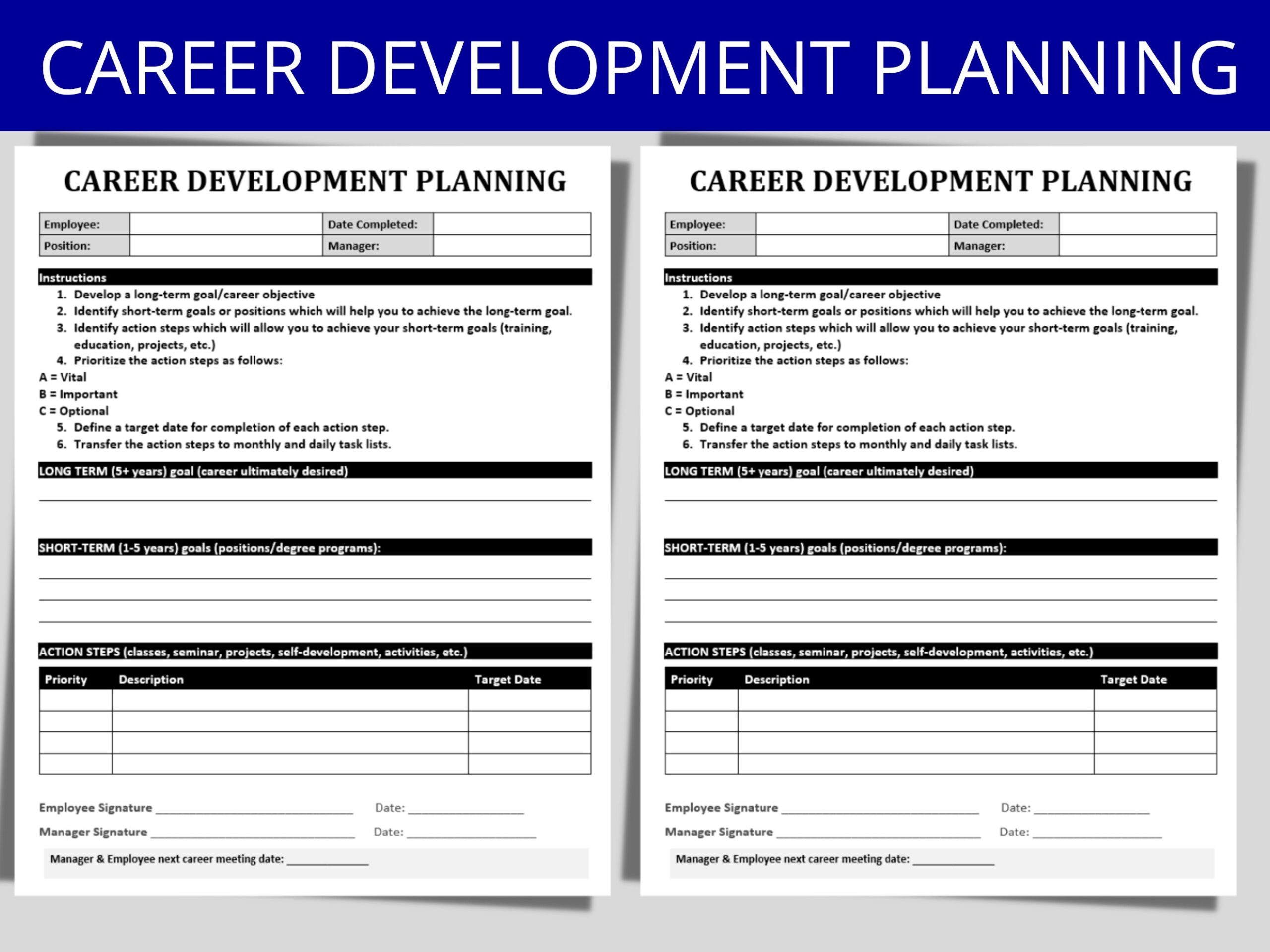 Career Development Planning Template Employee Training Document MS Editable Word Human Resources Form HR Templates U0026 Forms Etsy