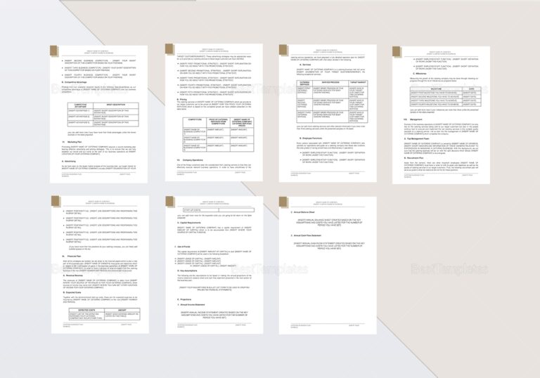 Catering Business Plan Template In Word Google Docs Apple Pages