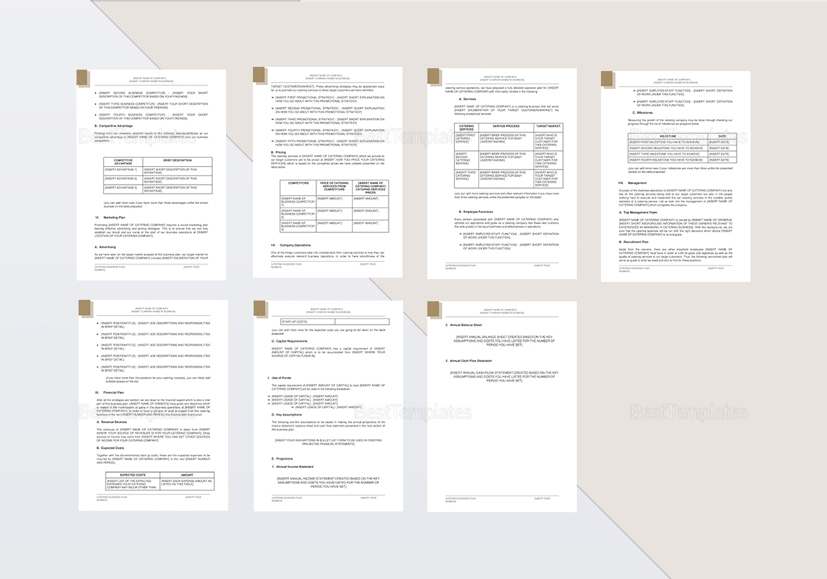 Catering Business Plan Template In Word Google Docs Apple Pages