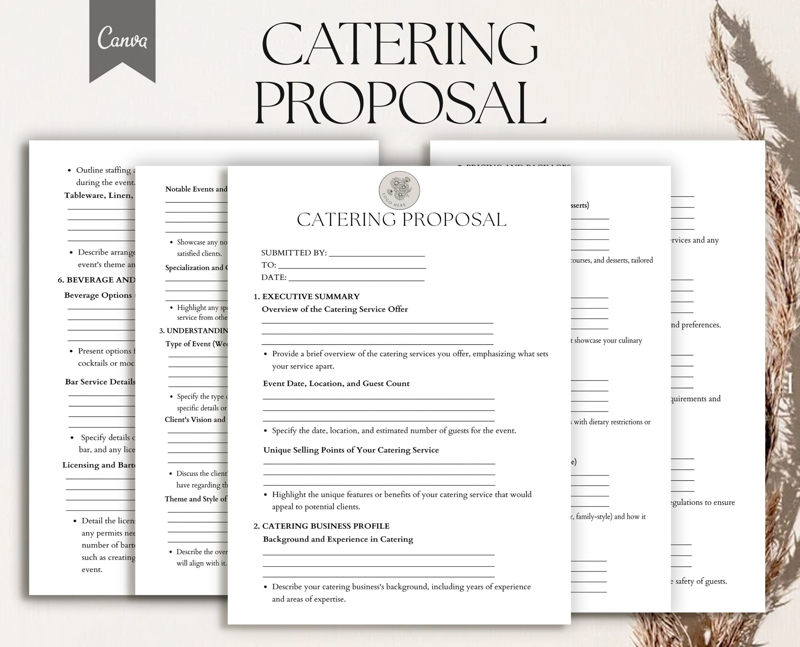 Catering Proposal Catering Business Proposal Catering Form 