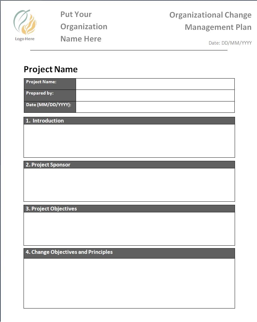 Change Management Plan Template Free Word Templates