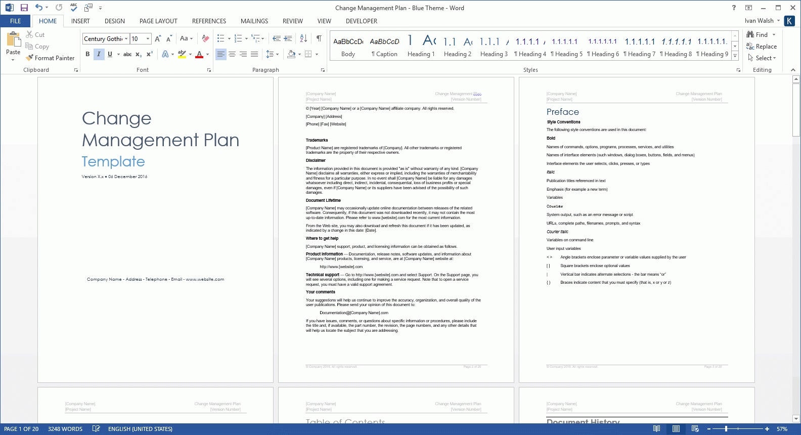 Change Management Plan Templates MS Office 