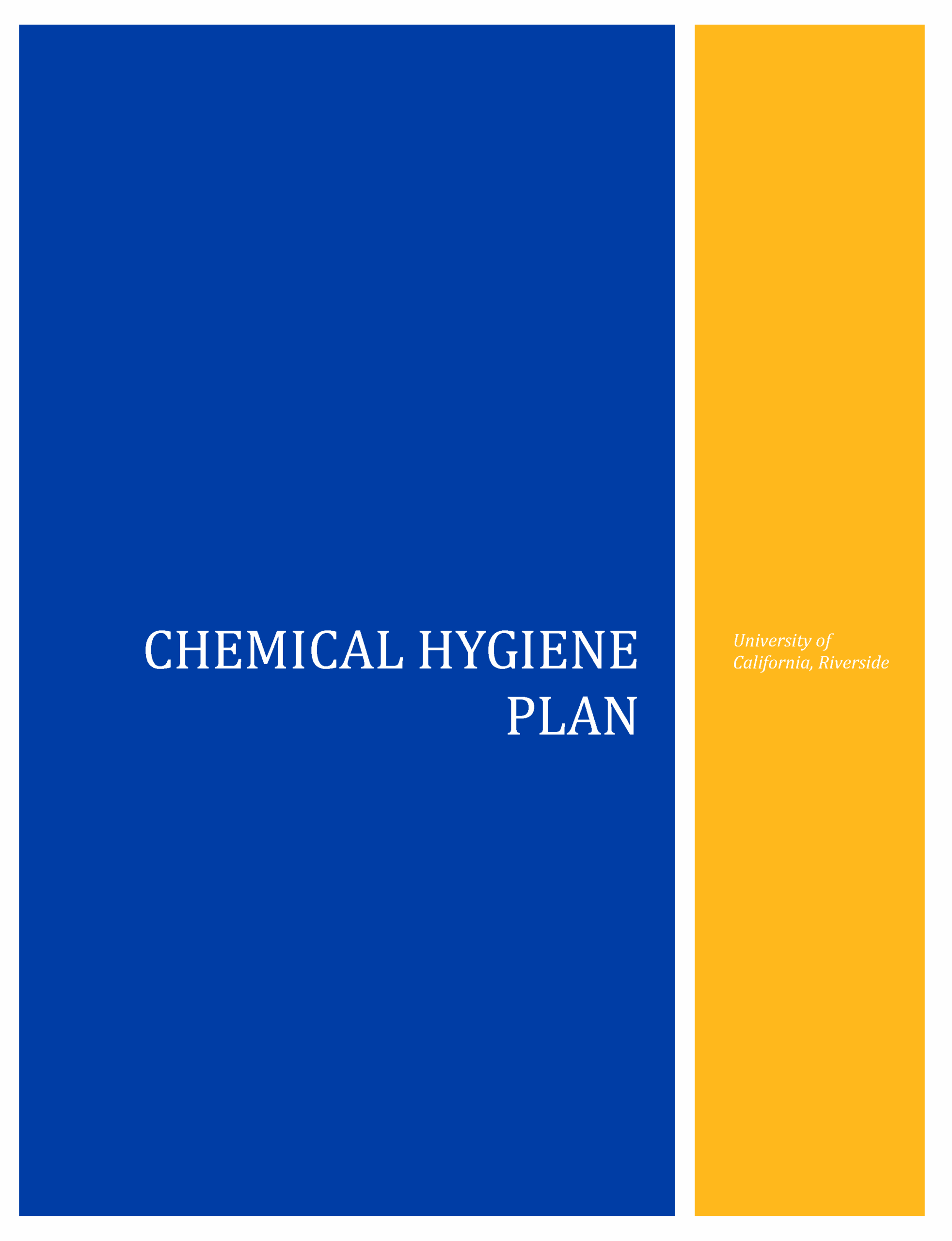 Chemical Hygiene Plan Environmental Health U0026 Safety