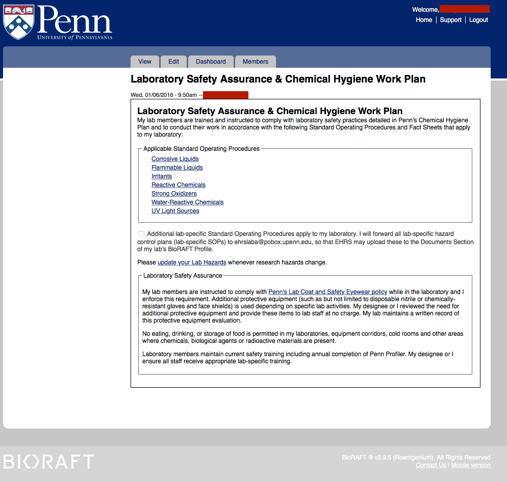 Chemical Hygiene Plan Template