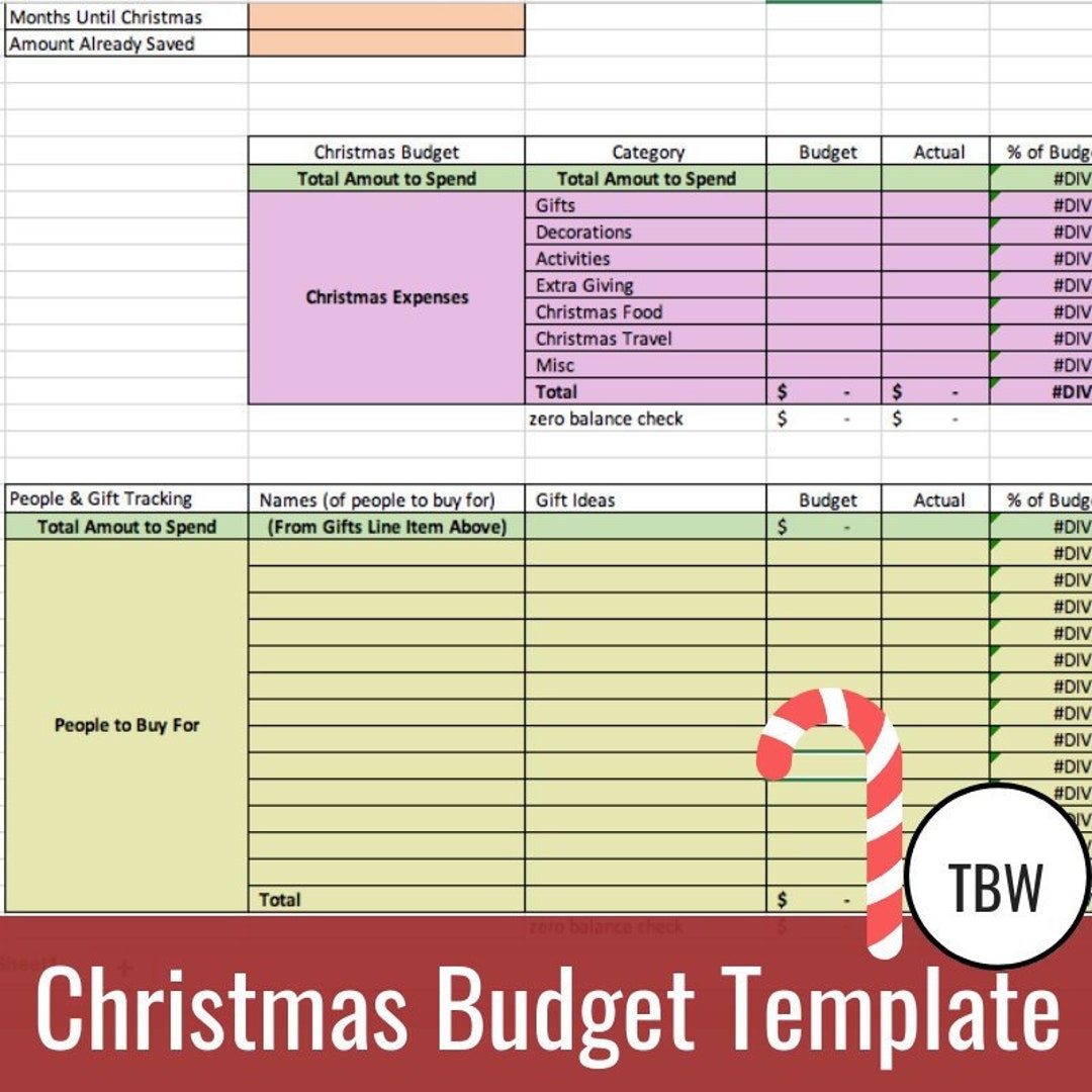 Christmas Budget Template Etsy UK