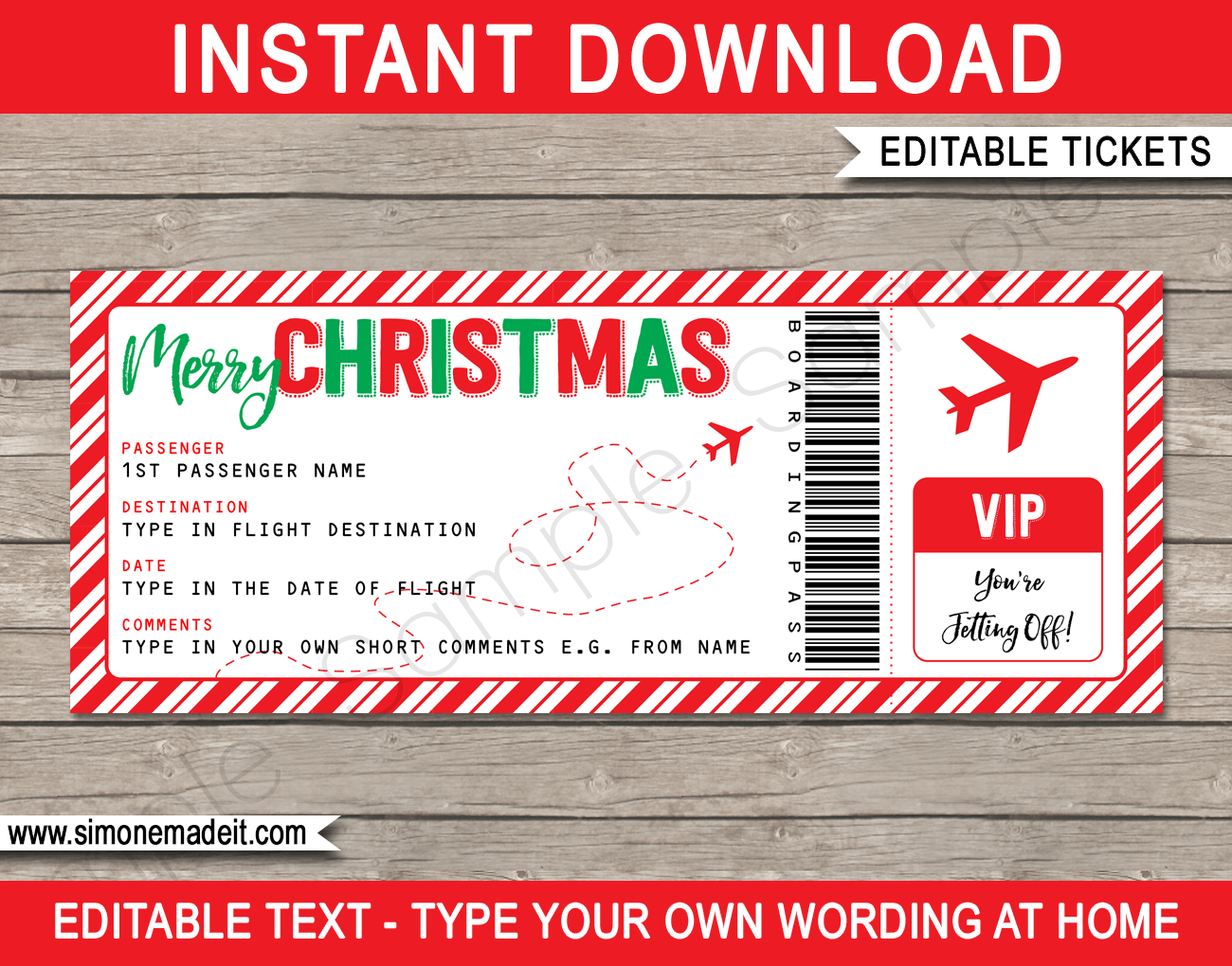 Free Plane Ticket Template Printable