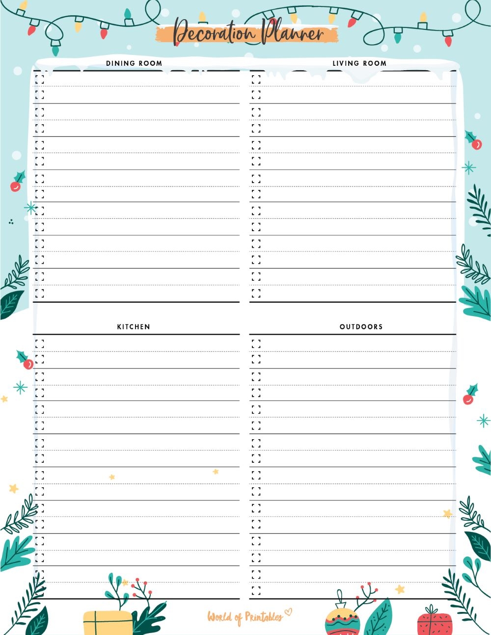 Free Printable Christmas Planner Template