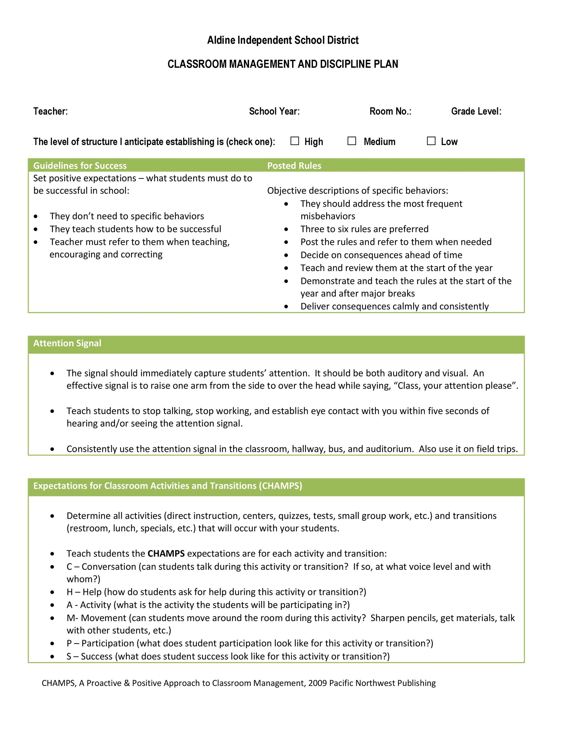 Classroom Management Plan 38 Templates U0026 Examples TemplateLab