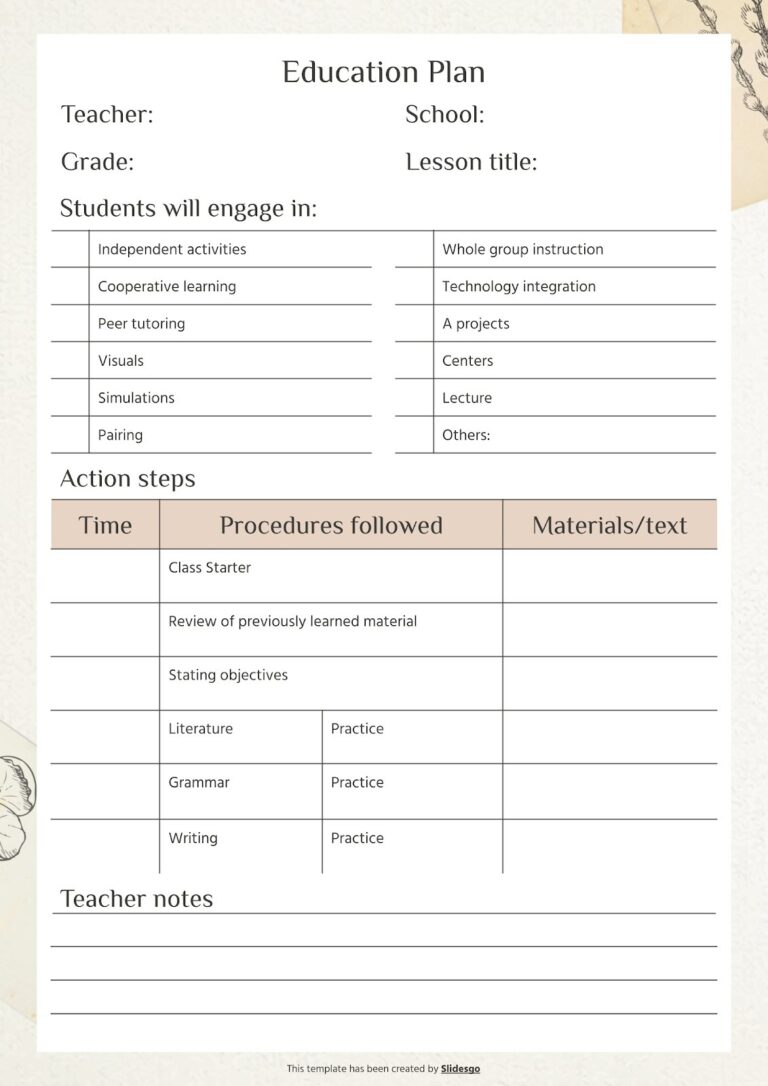 Cloda Vintage Scrapbook Style Education Plan My Planner