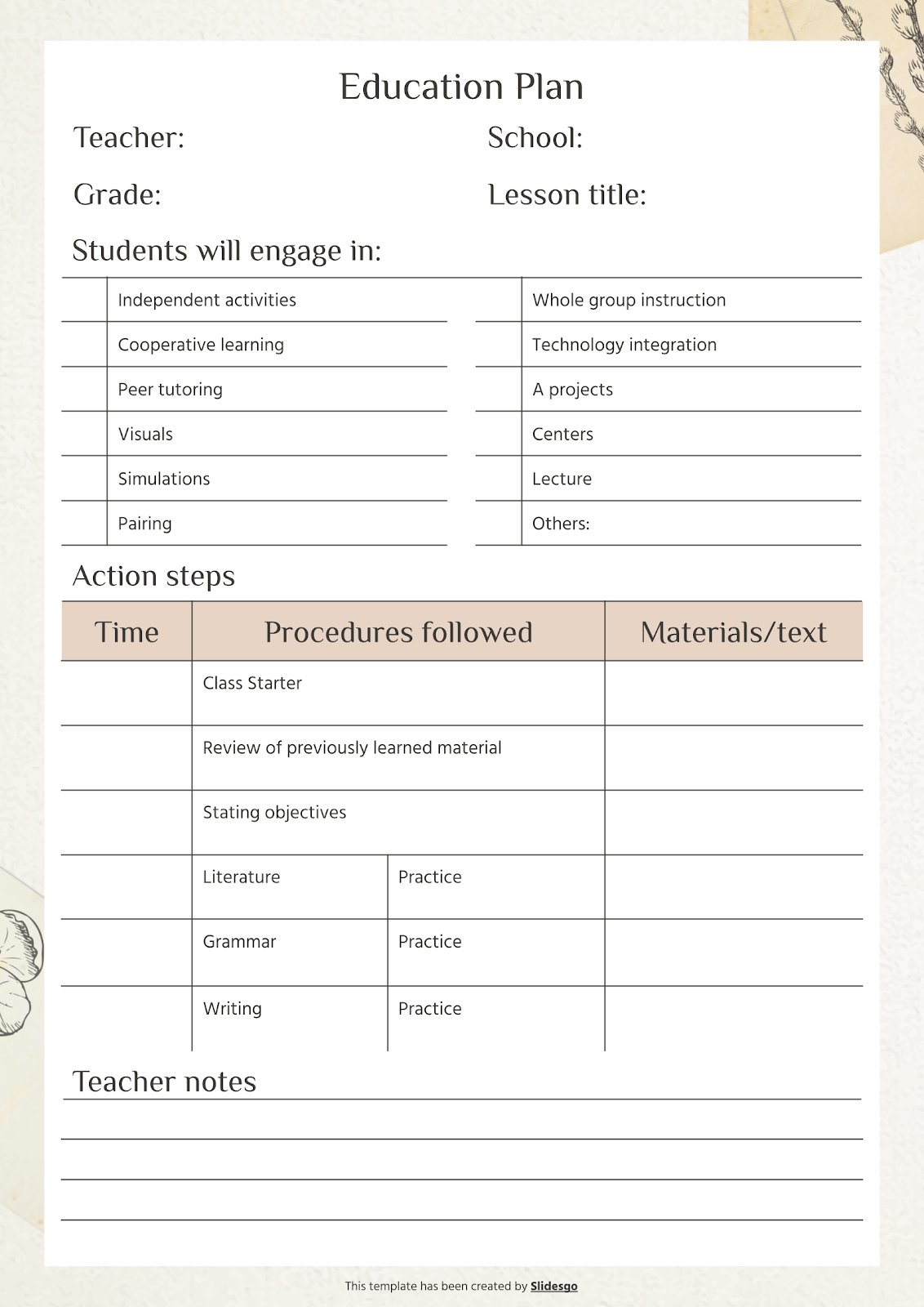 Cloda Vintage Scrapbook Style Education Plan My Planner
