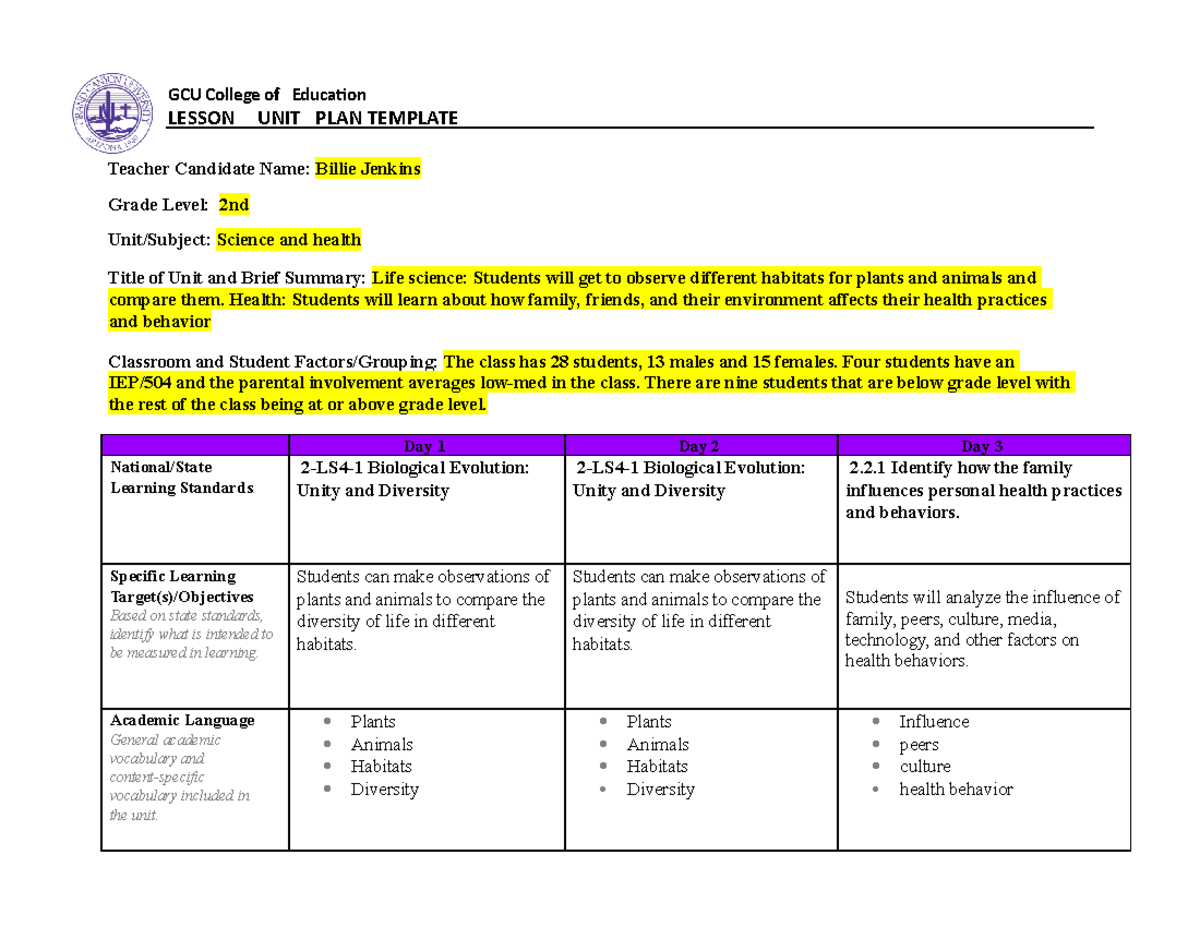 Coe Lesson Plan Template LESSON PLAN TEMPLATE Section 1 Lesson 