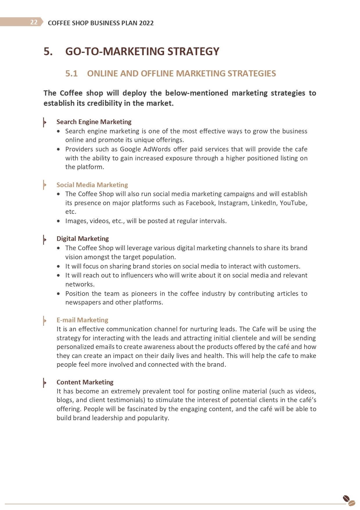 Coffee Shop Business Plan PDF Word Document
