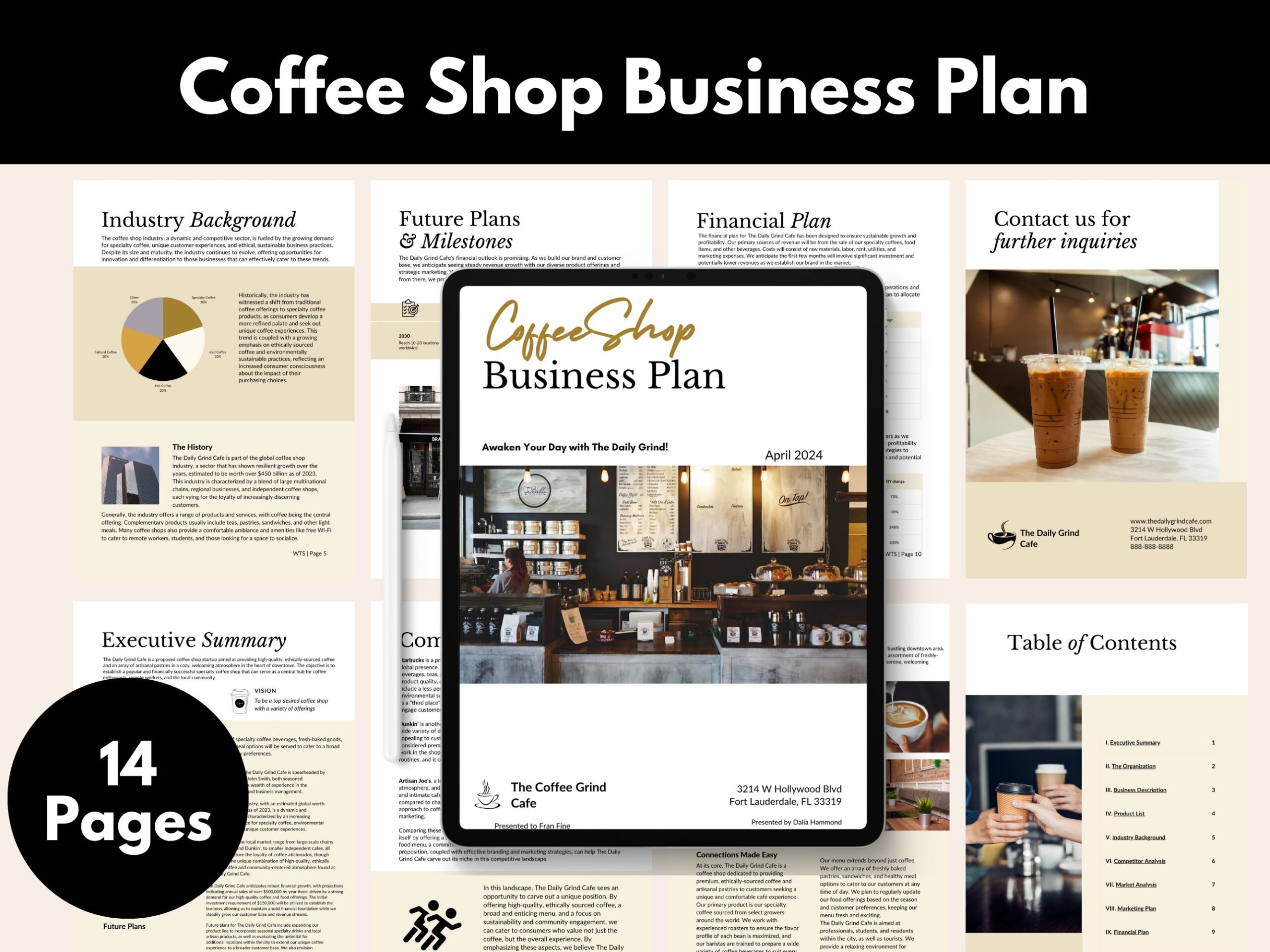 Coffee Shop Business Plan Template Essential Template For Cafe Owners Editable Business Plan For A Coffee Shop Business Canva Template Etsy