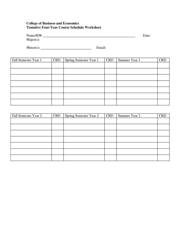 College Course Planning Template Elegant 10 Best Of 5 Year Plan