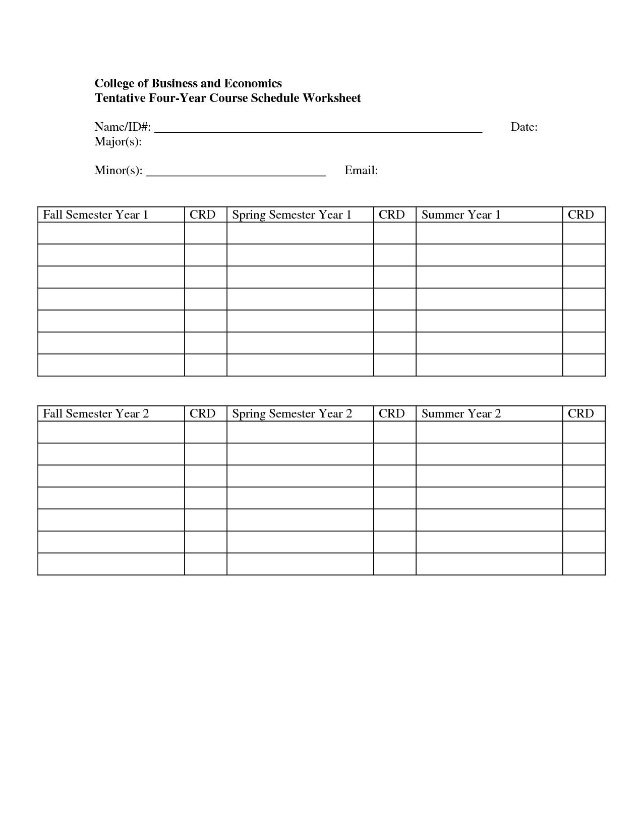 College Course Planning Template Elegant 10 Best Of 5 Year Plan 