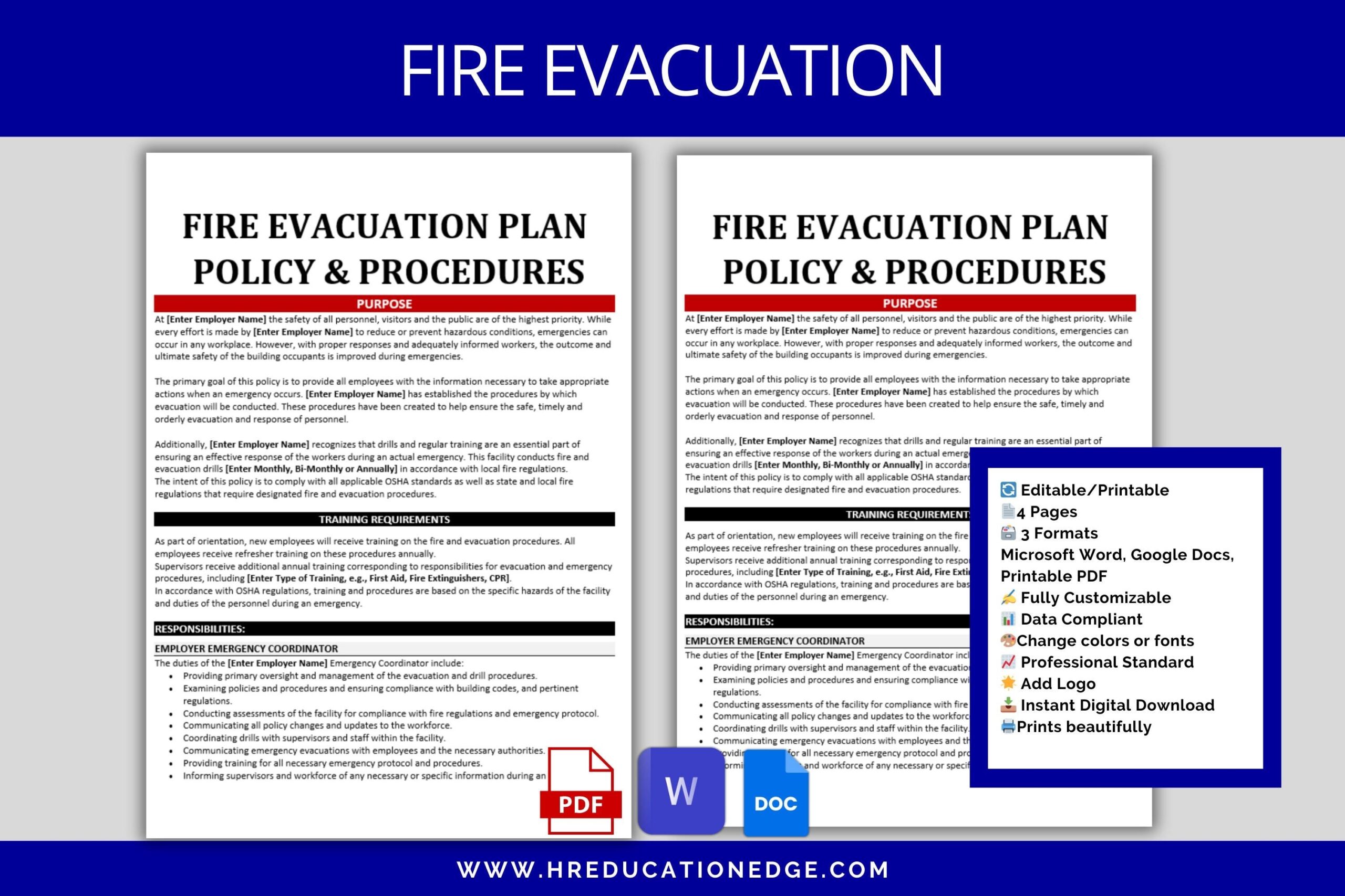 Fire Prevention Plan Template
