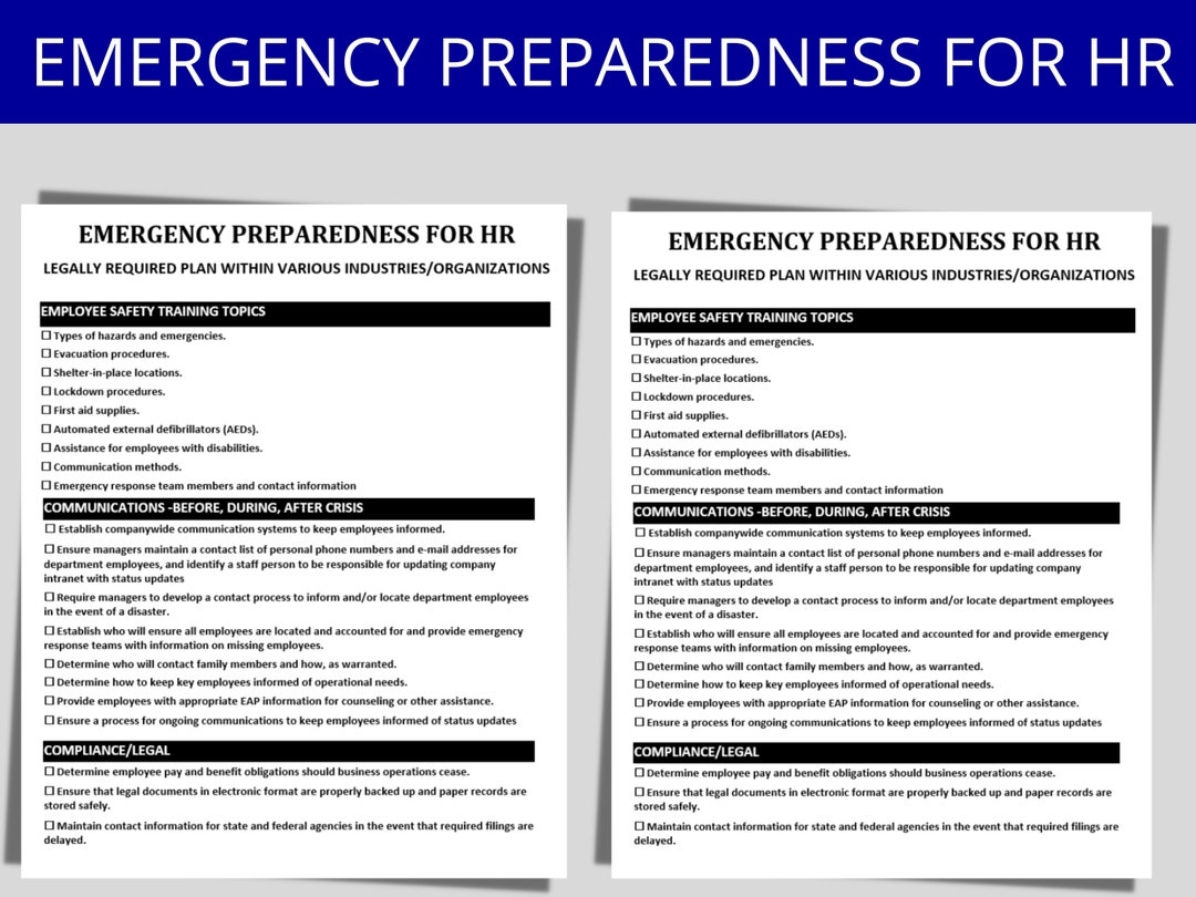 Emergency Response Plan Template Word
