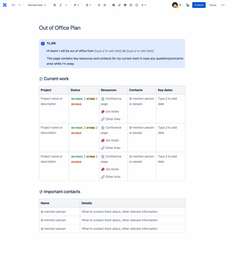Confluence Templates Atlassian