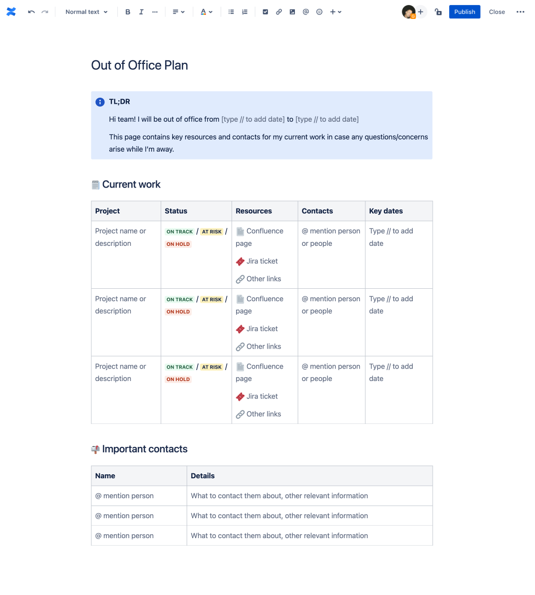 Confluence Templates Atlassian