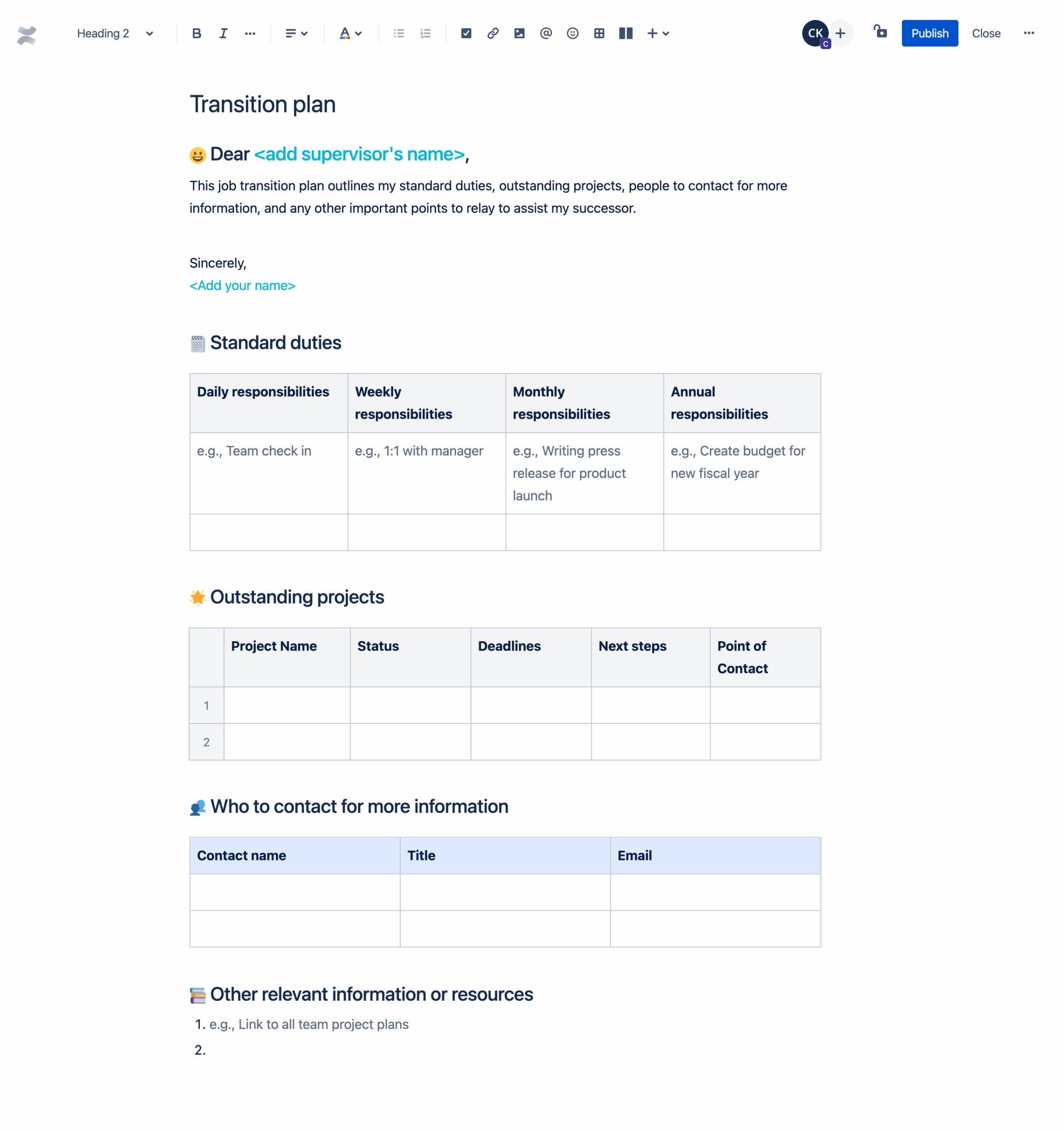 Confluence Templates Atlassian