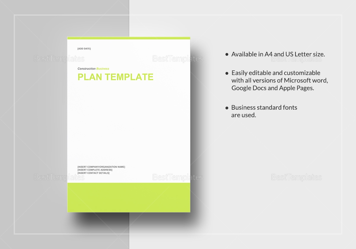 Construction Business Plan Template In Word Google Docs Apple Pages