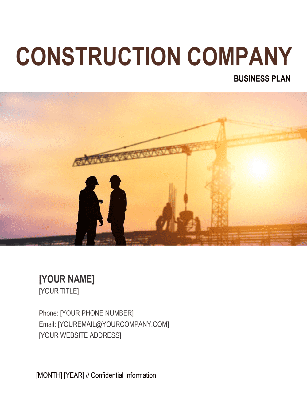 Construction Company Business Plan Template