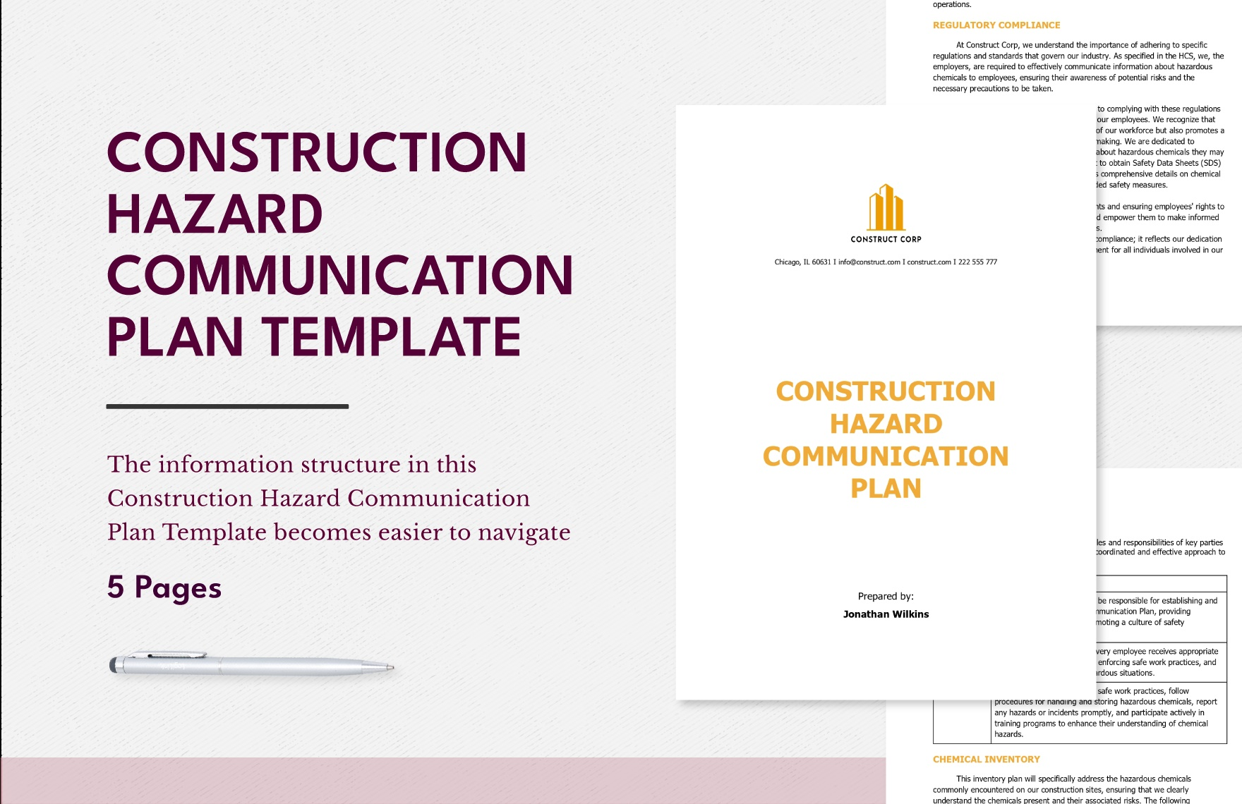Construction Hazard Communication Plan Template In Word Google Docs Download Template