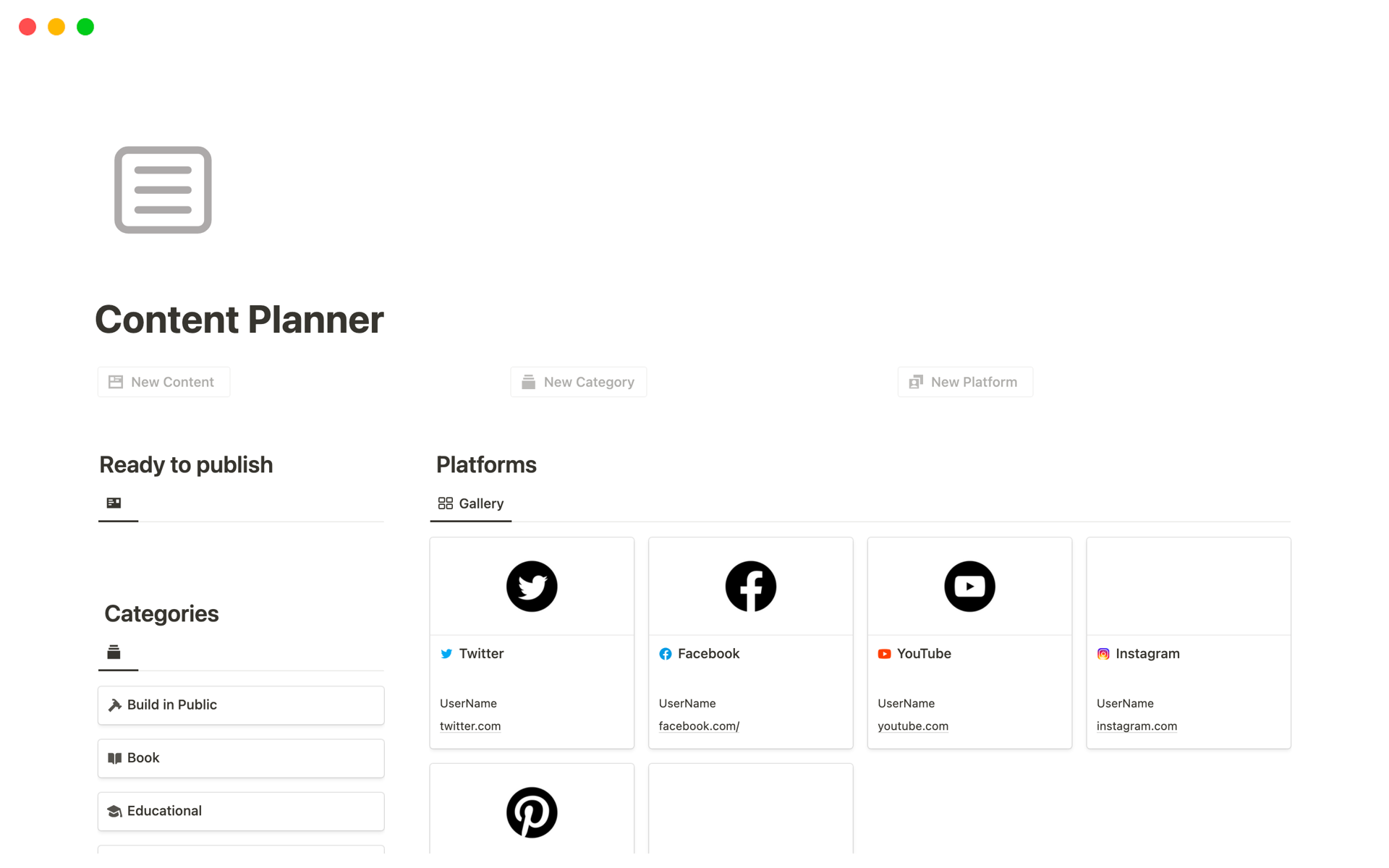 Content Planner Template Notion Marketplace