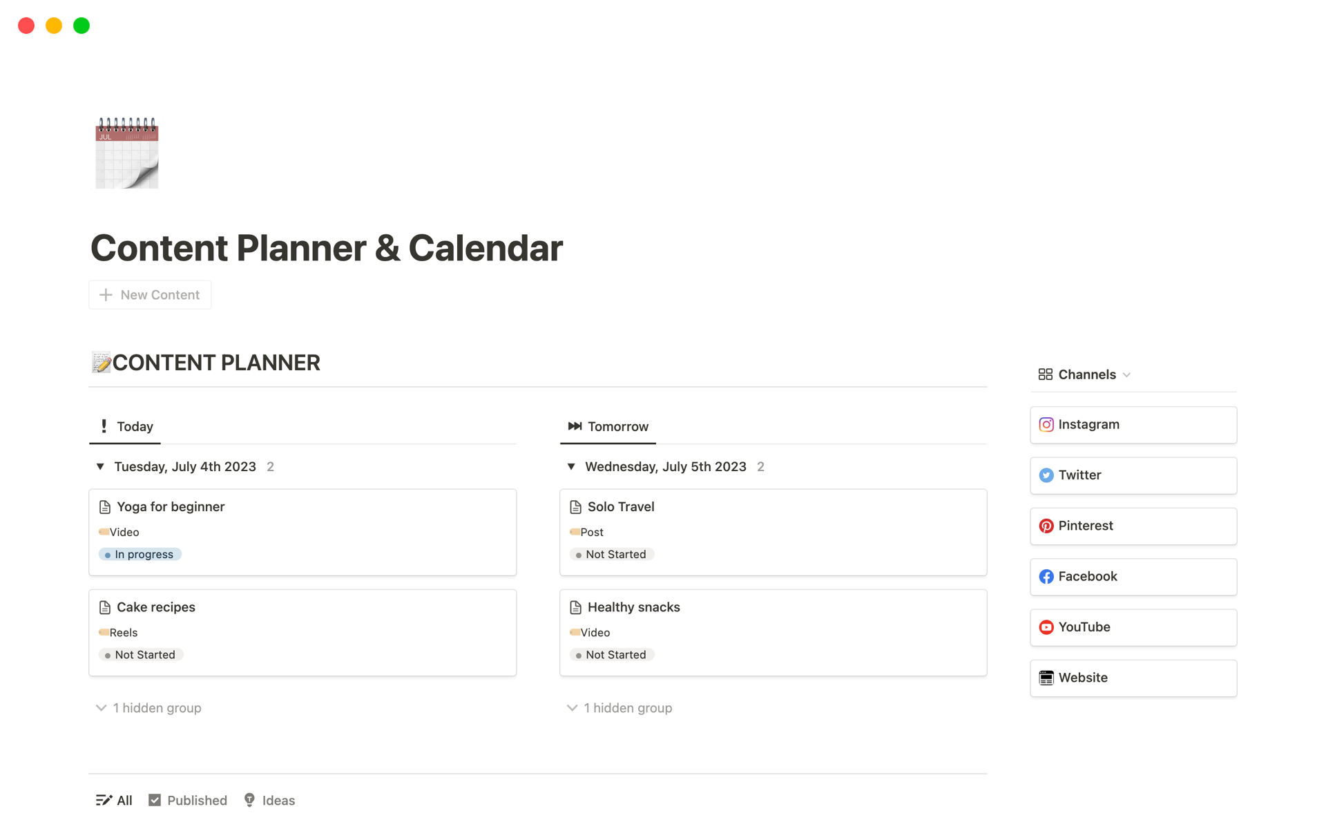 Content Planner U0026 Calendar Template By HitaNotion Notion Marketplace
