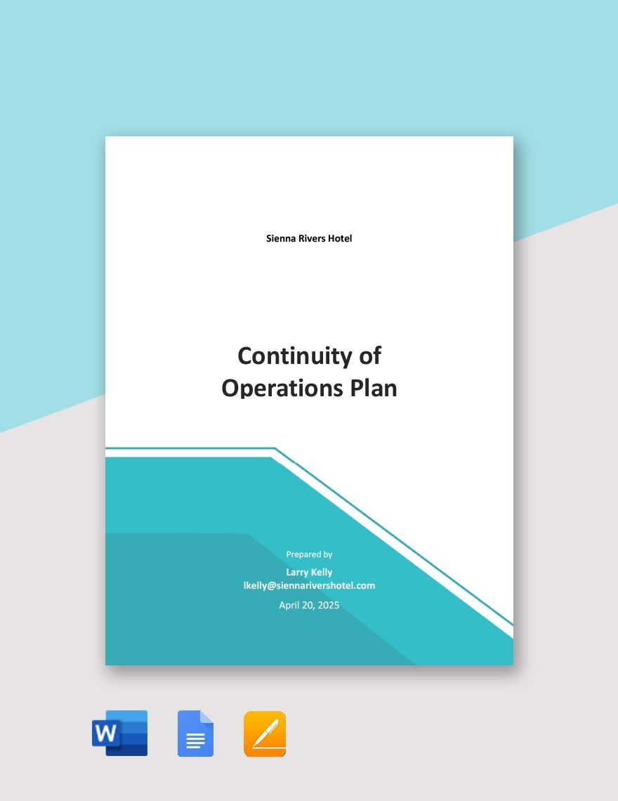 Continuity Of Operations Plan Template In PDF Word Pages Google Docs Download Template