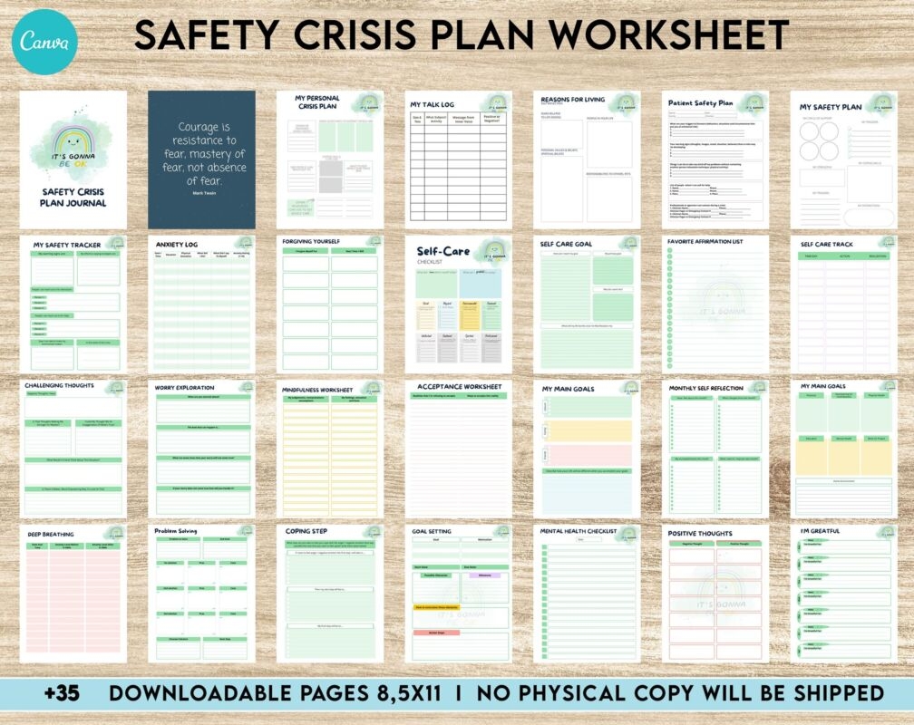 Crisis Plan Template Safety Plan Worksheet KDP Interior