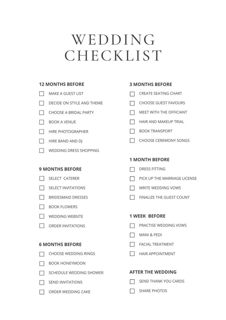 Customize 184 Wedding Checklists Templates Online Canva