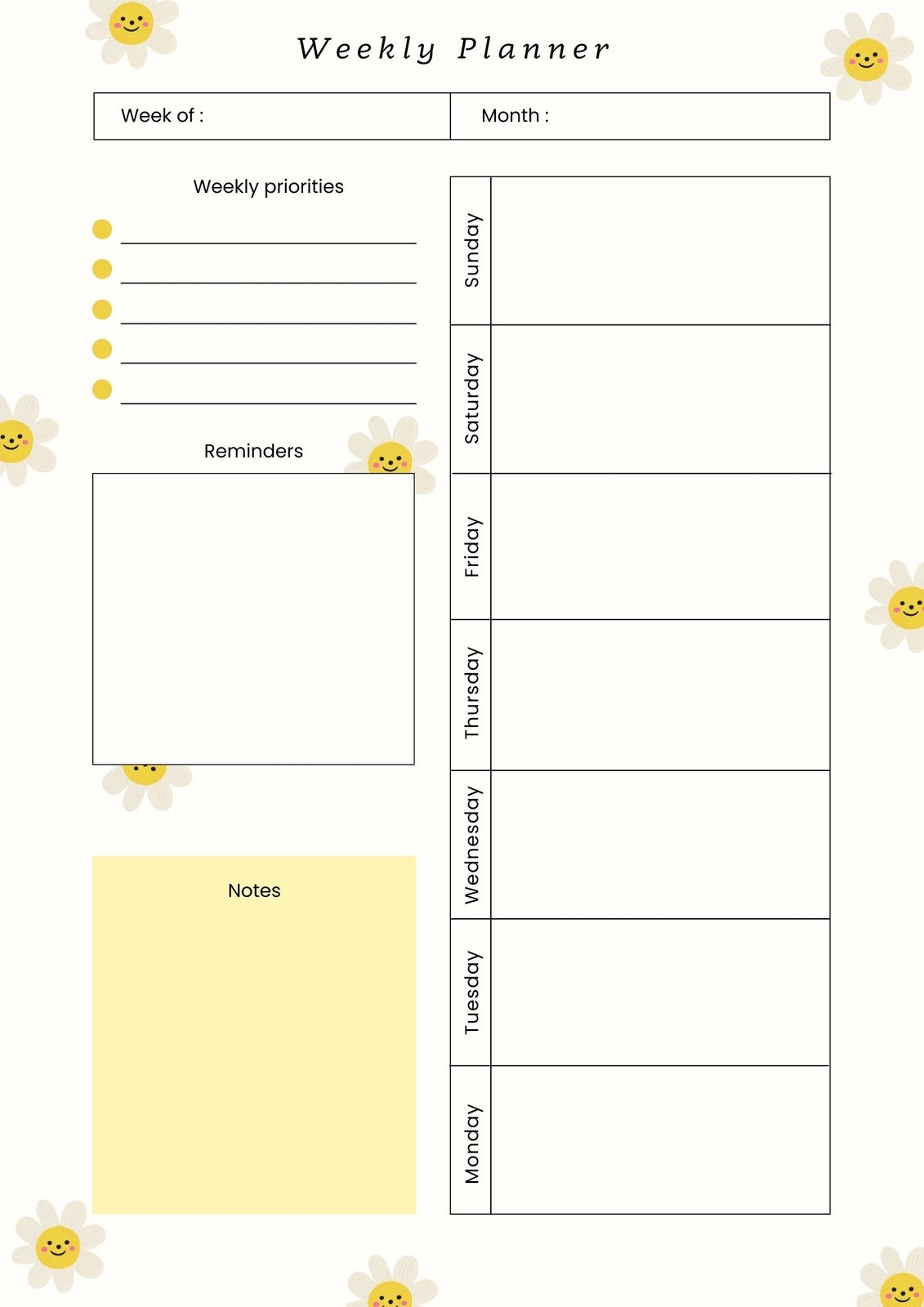 Student Planner Template Free Printable