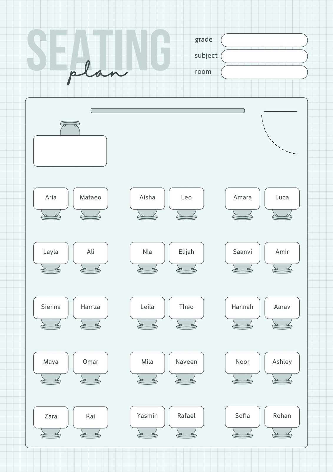 Customize 67 Classroom Seating Charts Templates Online Canva