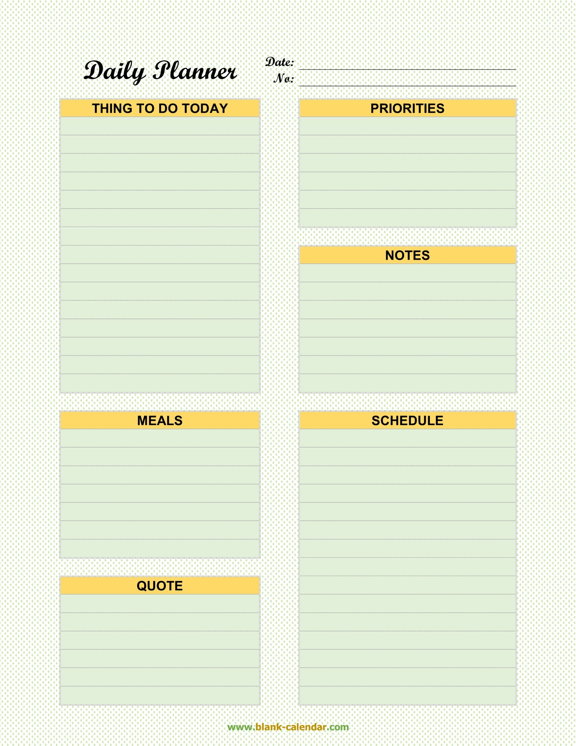 Planner Template Free Printable