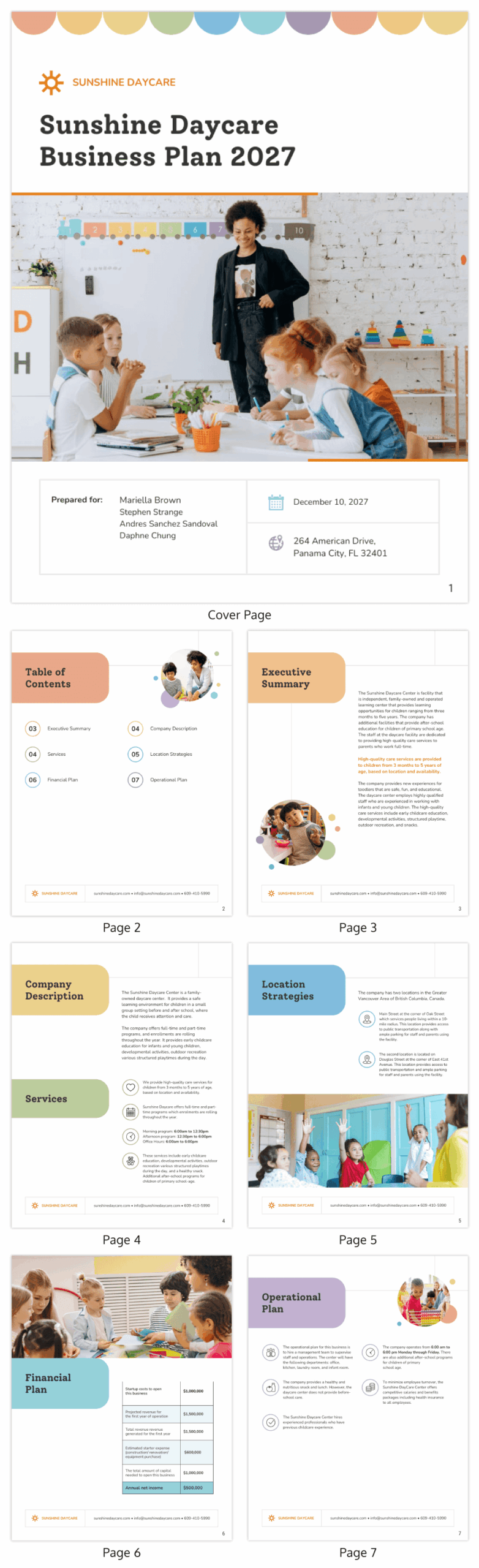 Daycare Business Plan Template Venngage