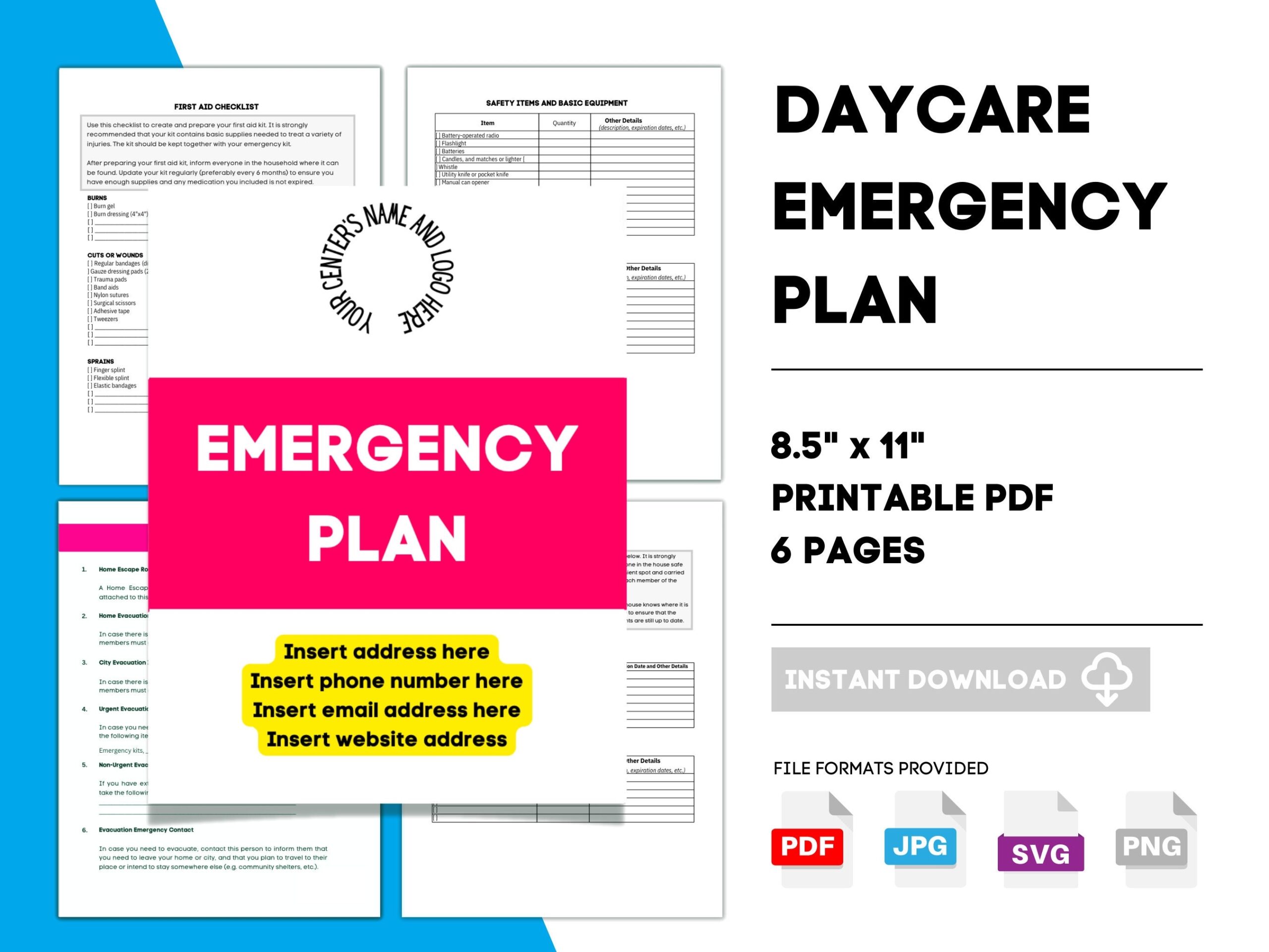 Daycare Emergency Plan Template