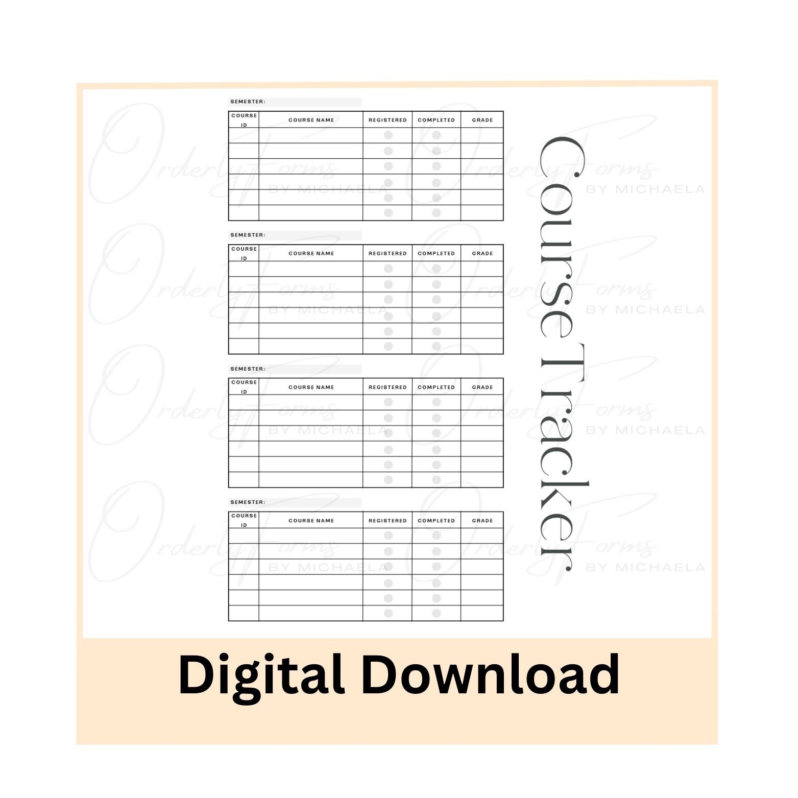 Degree Plan Academic Plan Course Tracker College Planner Education Template Student Planner University Organization Degree Tracking Etsy