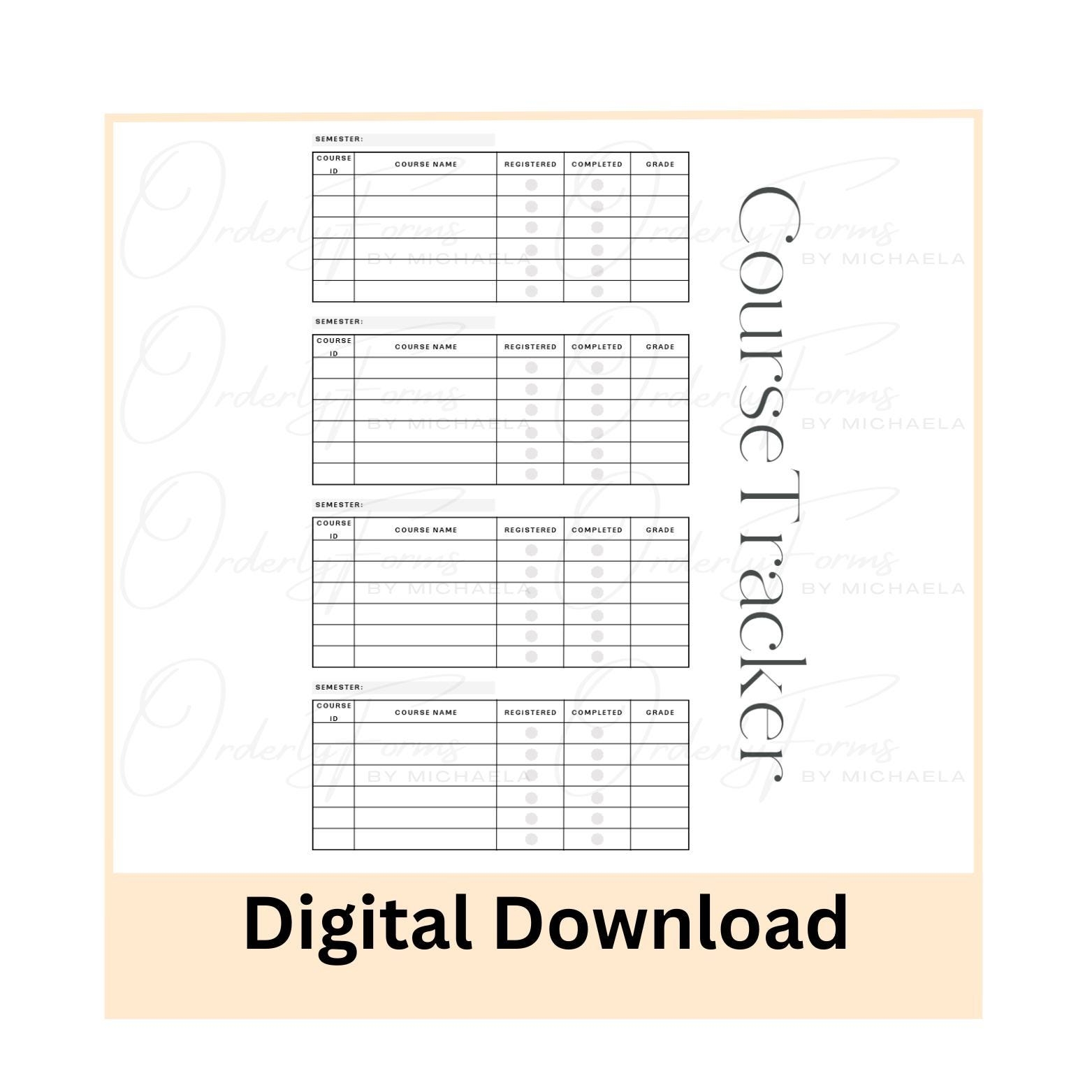 Degree Plan Academic Plan Course Tracker College Planner Education Template Student Planner University Organization Degree Tracking Etsy