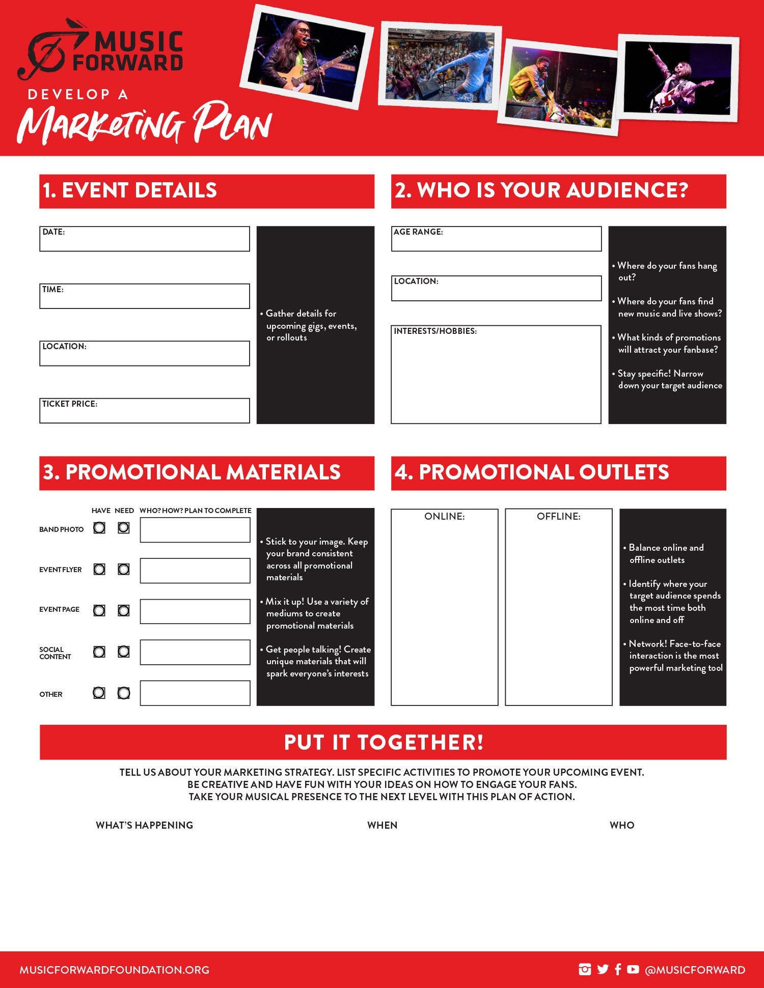 Develop A Marketing Plan Music Forward Foundation