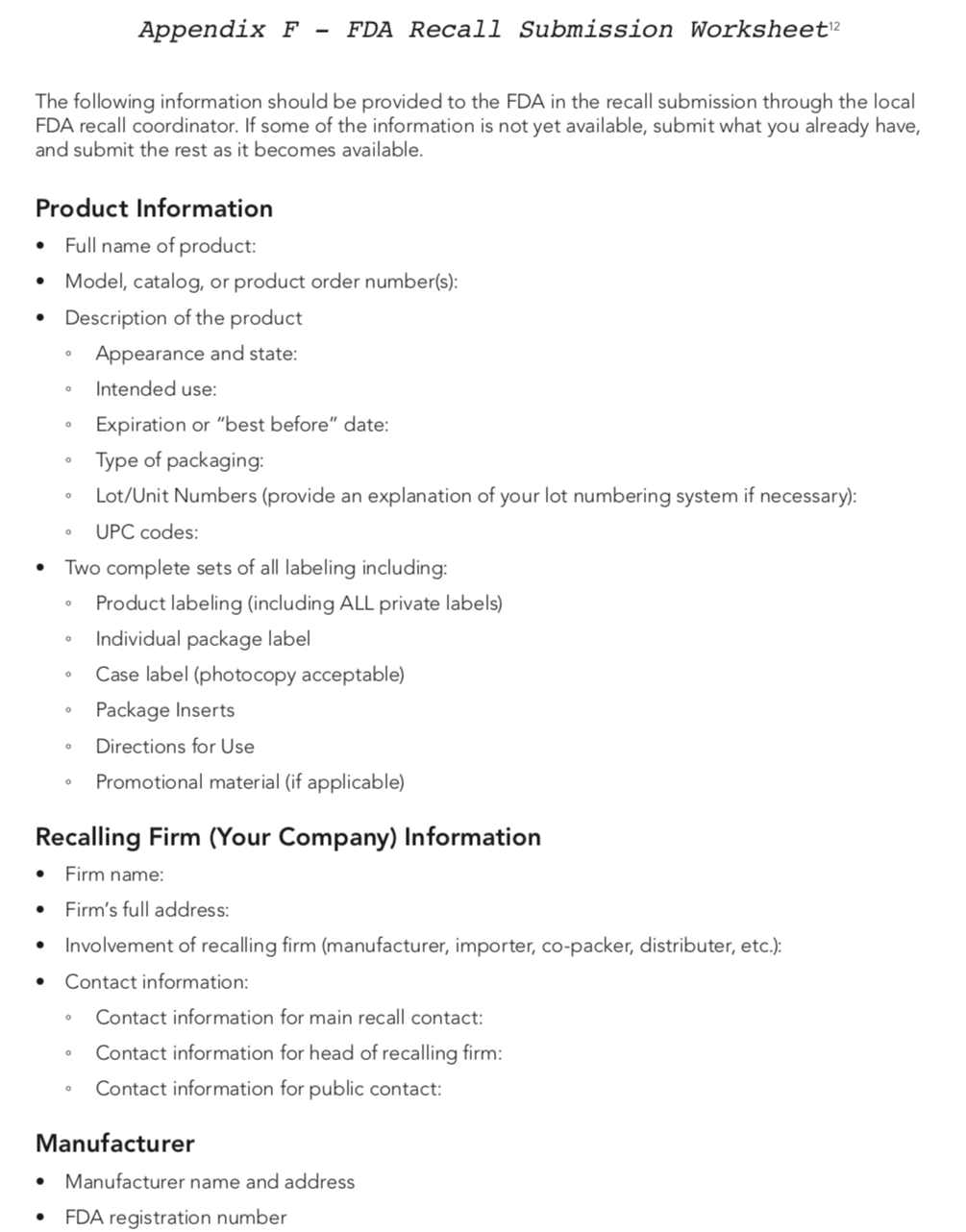 Developing A Recall Plan A Guide For Small Food Processing Facilities UGA Cooperative Extension
