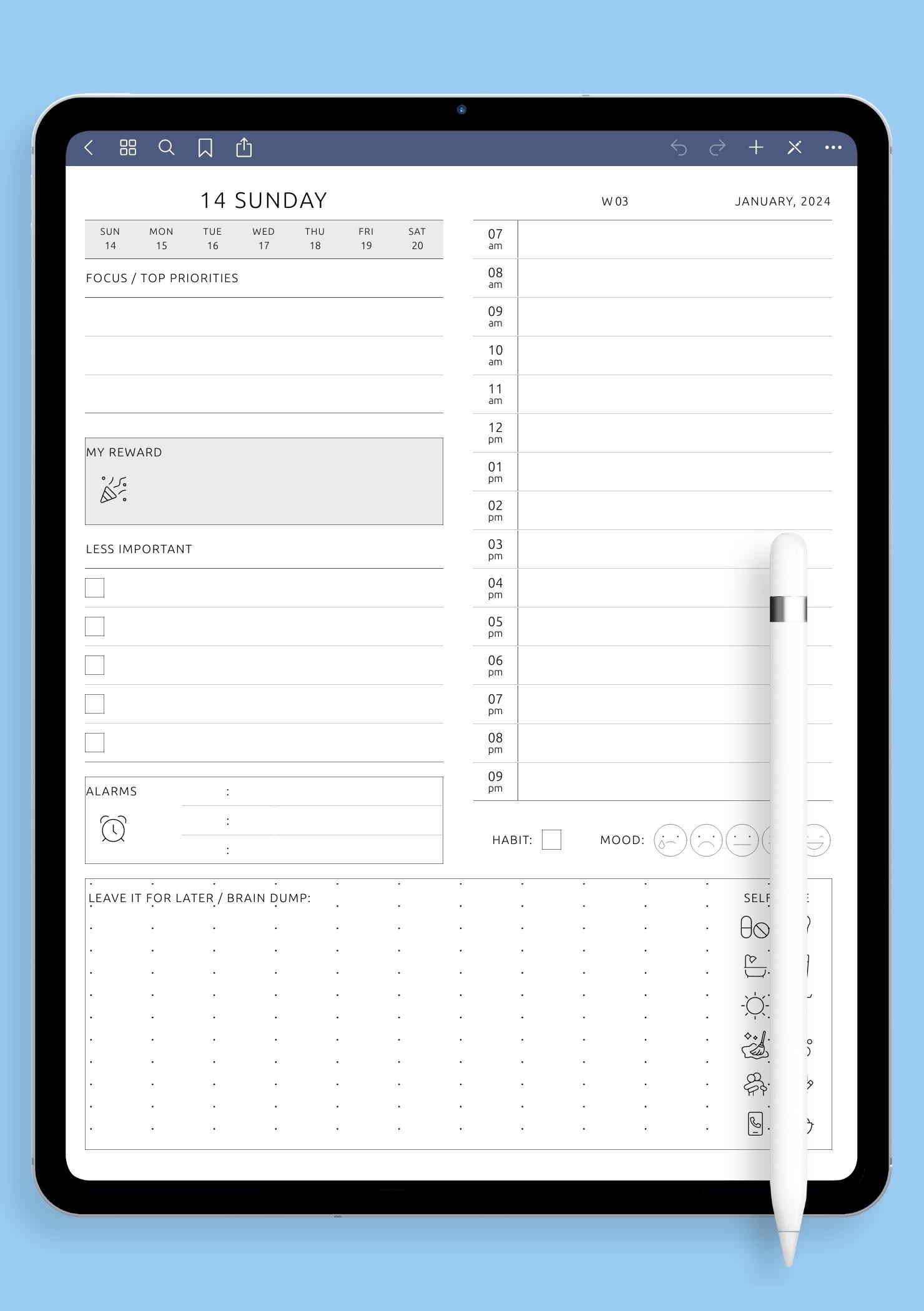 Download Printable ADHD Daily Planner Template Printable 