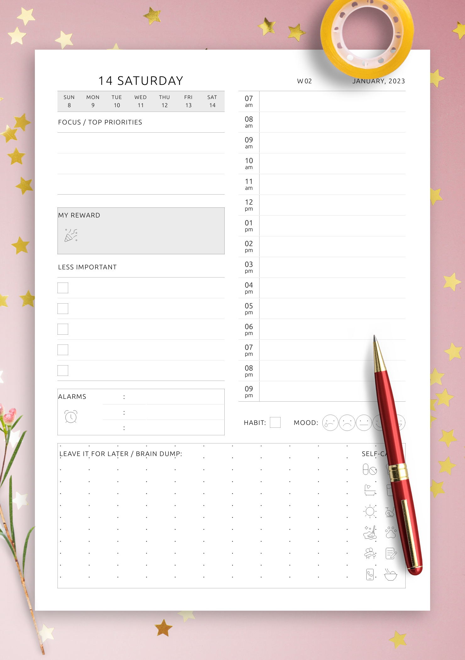 Download Printable ADHD Daily Planner Template Printable 