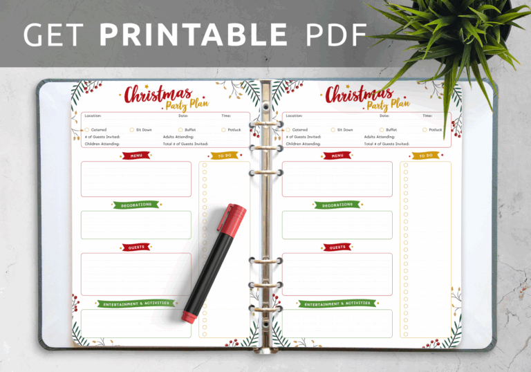 Download Printable Christmas Party Plan PDF