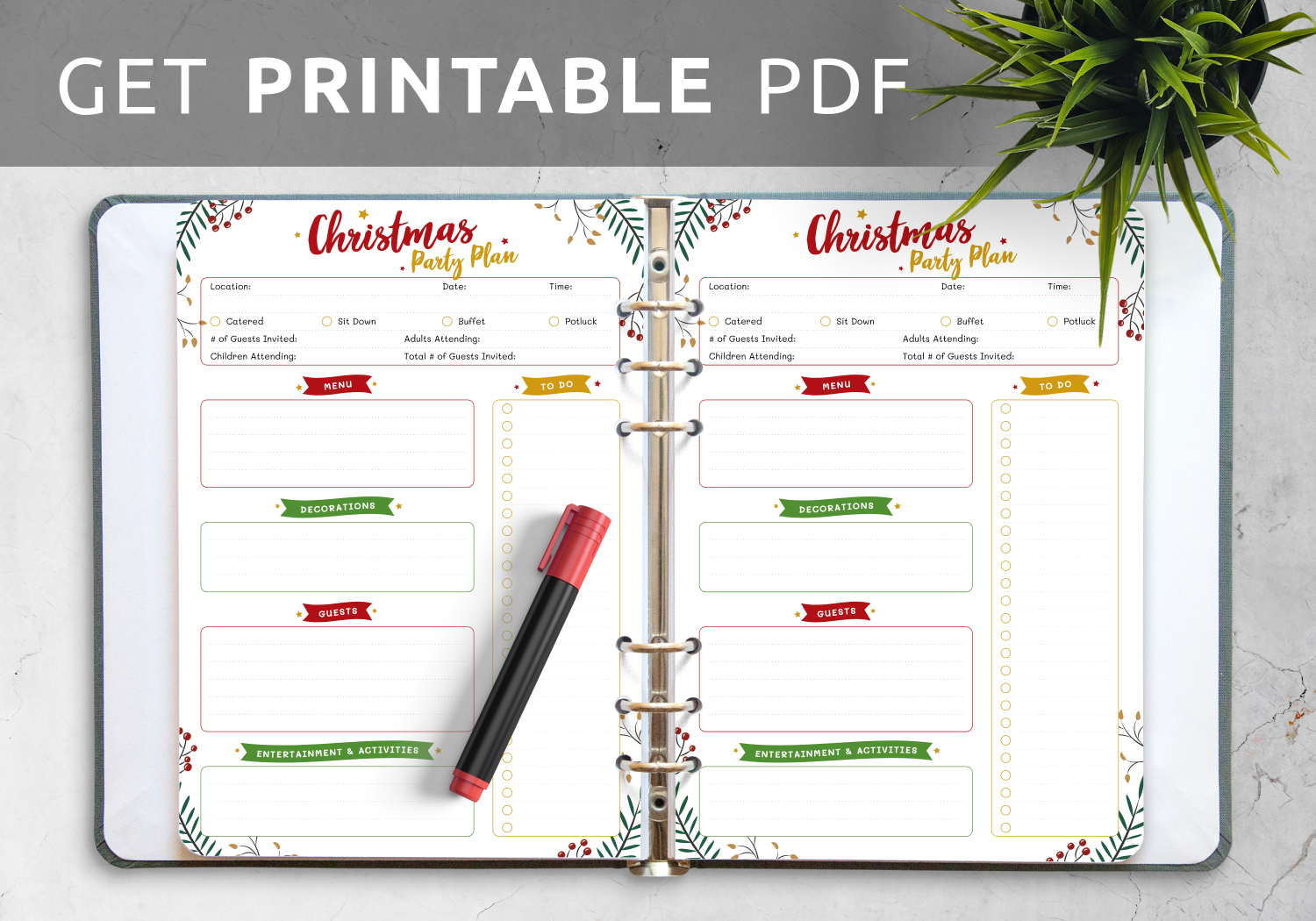 Download Printable Christmas Party Plan PDF