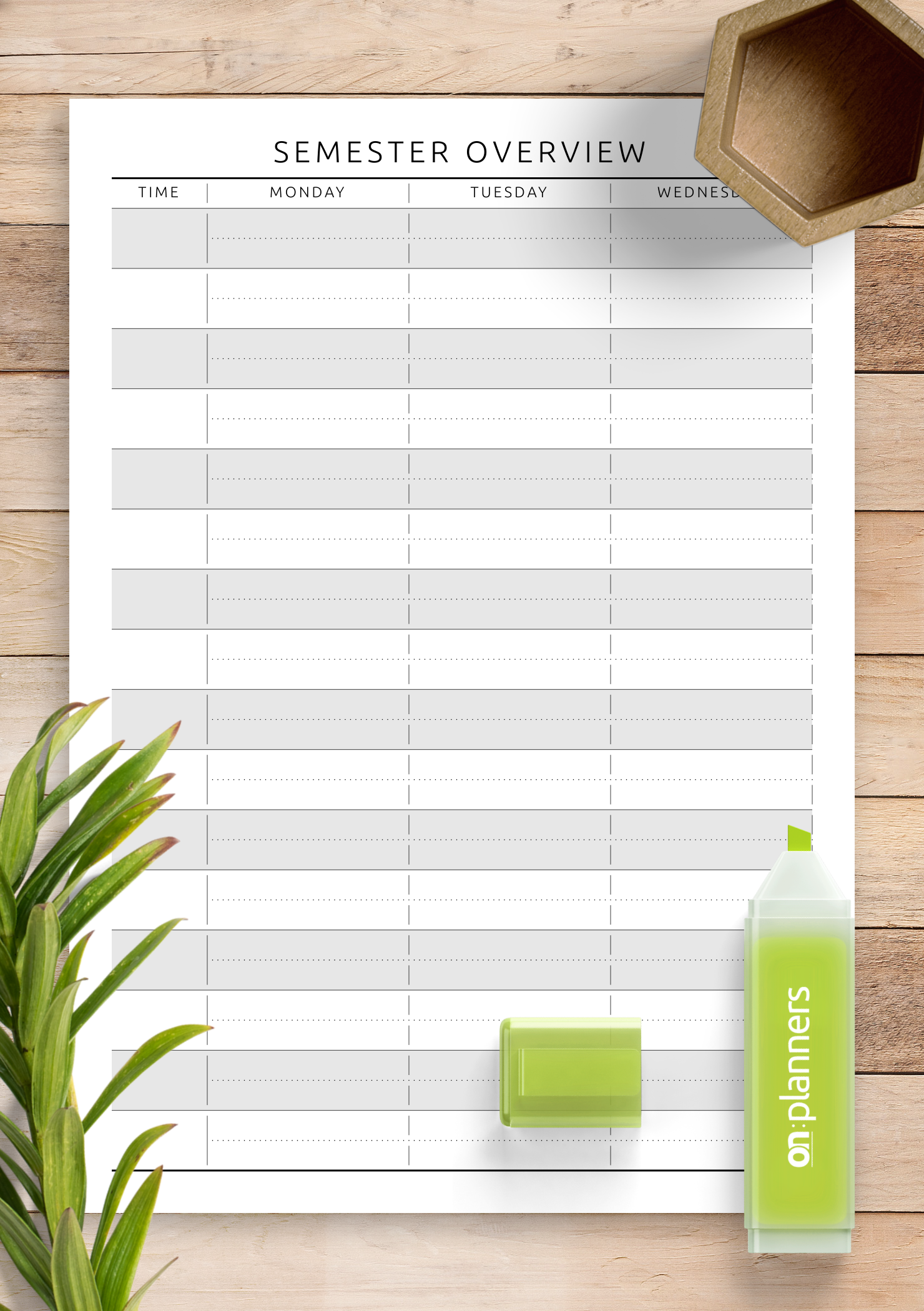 Semester Planning Template