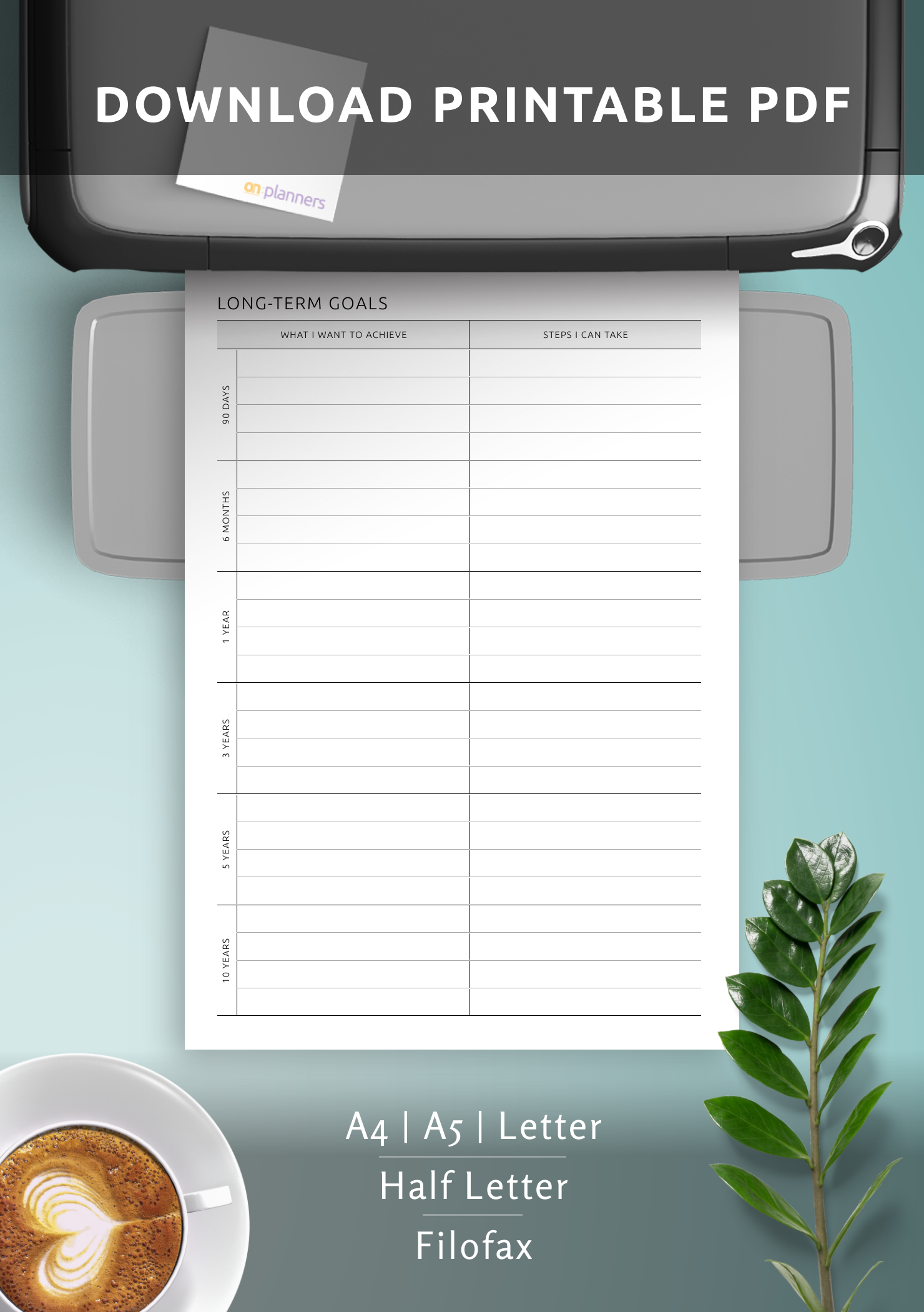 Download Printable Ten Year Goals PDF