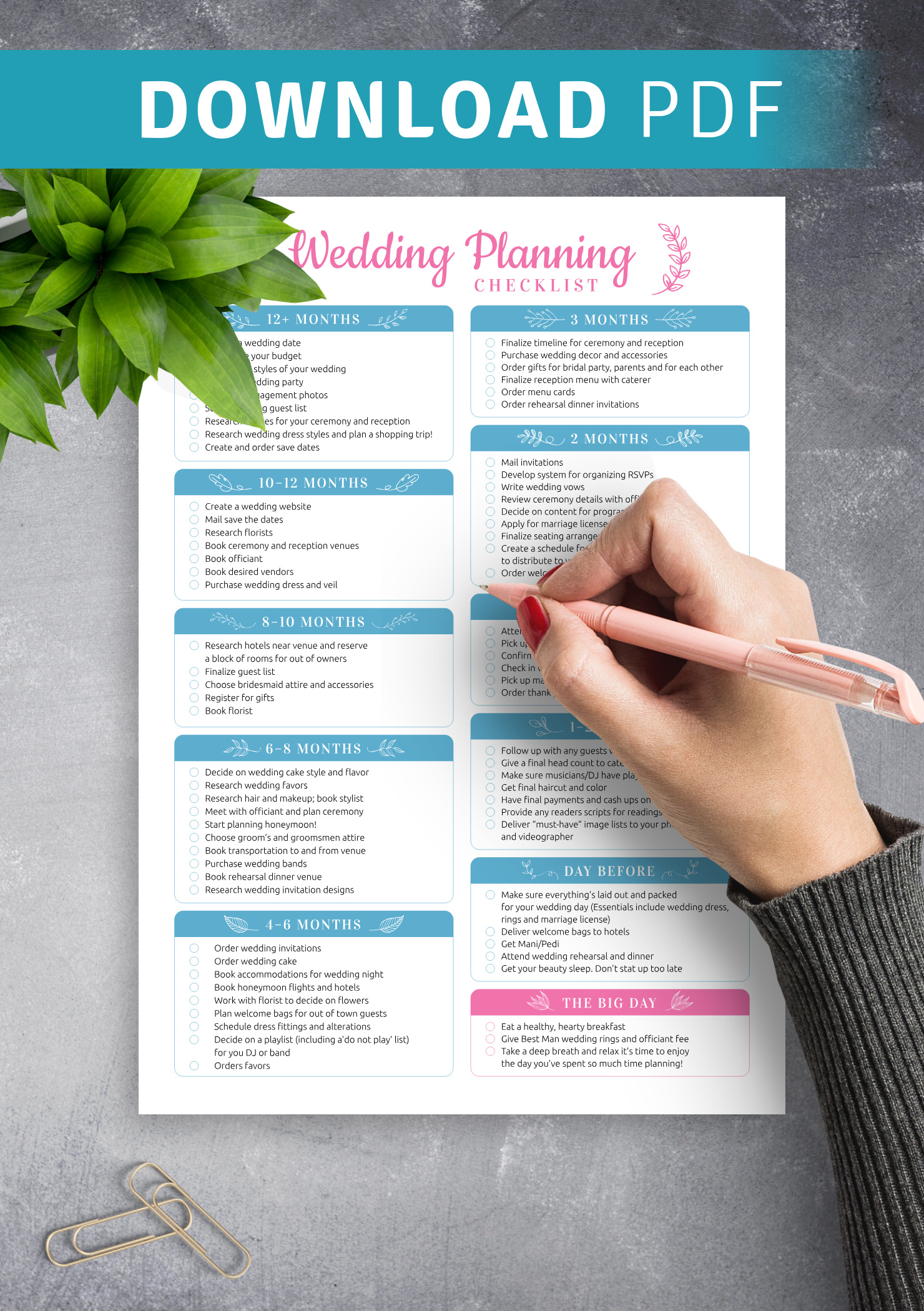 Free Printable Wedding Planning Templates